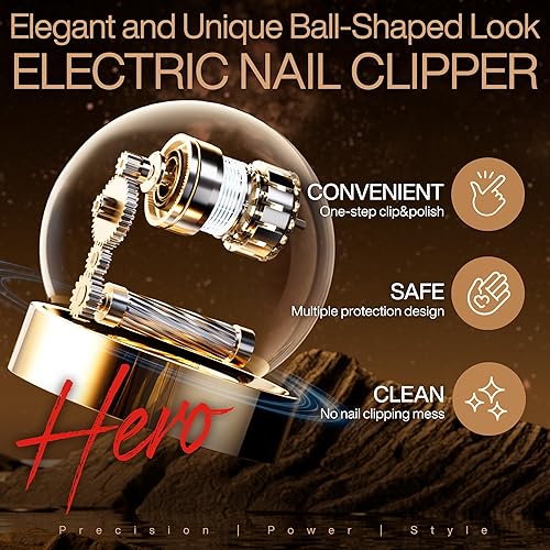 Miniatura 2 de Cortaúñas eléctrico para adultos, recortador de uñas eléctrico para bebés con luz y 2 velocidades, cortador de uñas y lima 2 en 1, diseño 2 en 1,