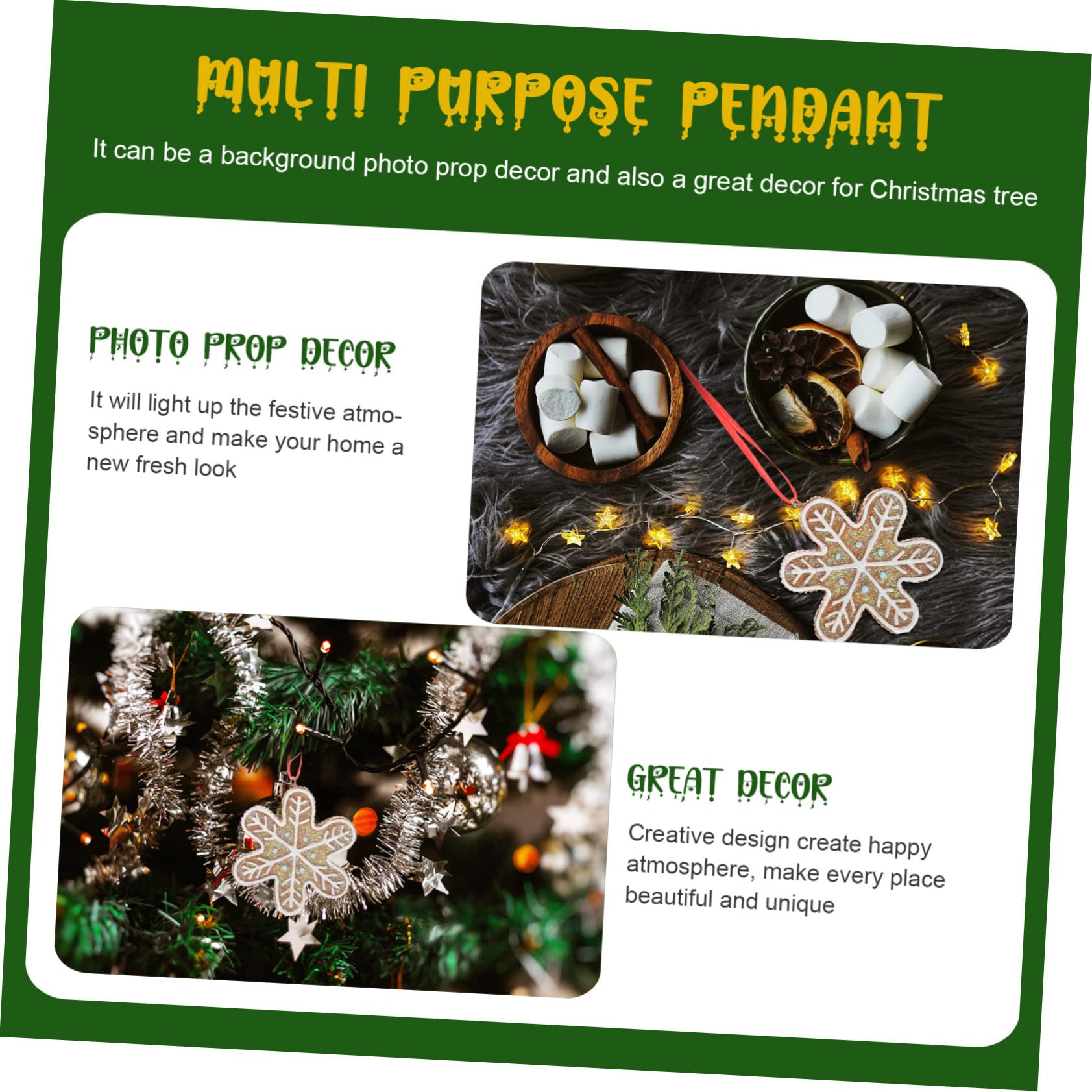 ABOOFAN Schneeflocken Aufhänger 5st Christbaumschmuck Dekoration Weihnachtsbaum Hängende Schneeflocken-weihnachtsdekoration Weihnachtsbaum-Lebkuchen Lebkuchenmann Festival-anhänger Harz