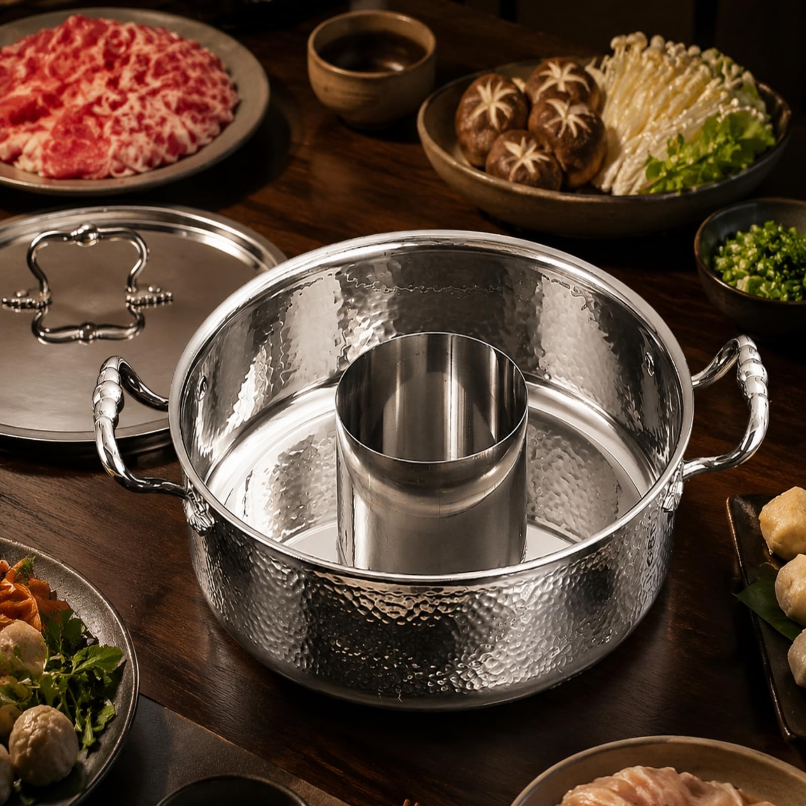 Amagogo Poignées Latérales Inox 304 | Ergonomique, Épaissi, Ustensile Cuisson, pr Restaurant, 32CM, 2 Grilles
