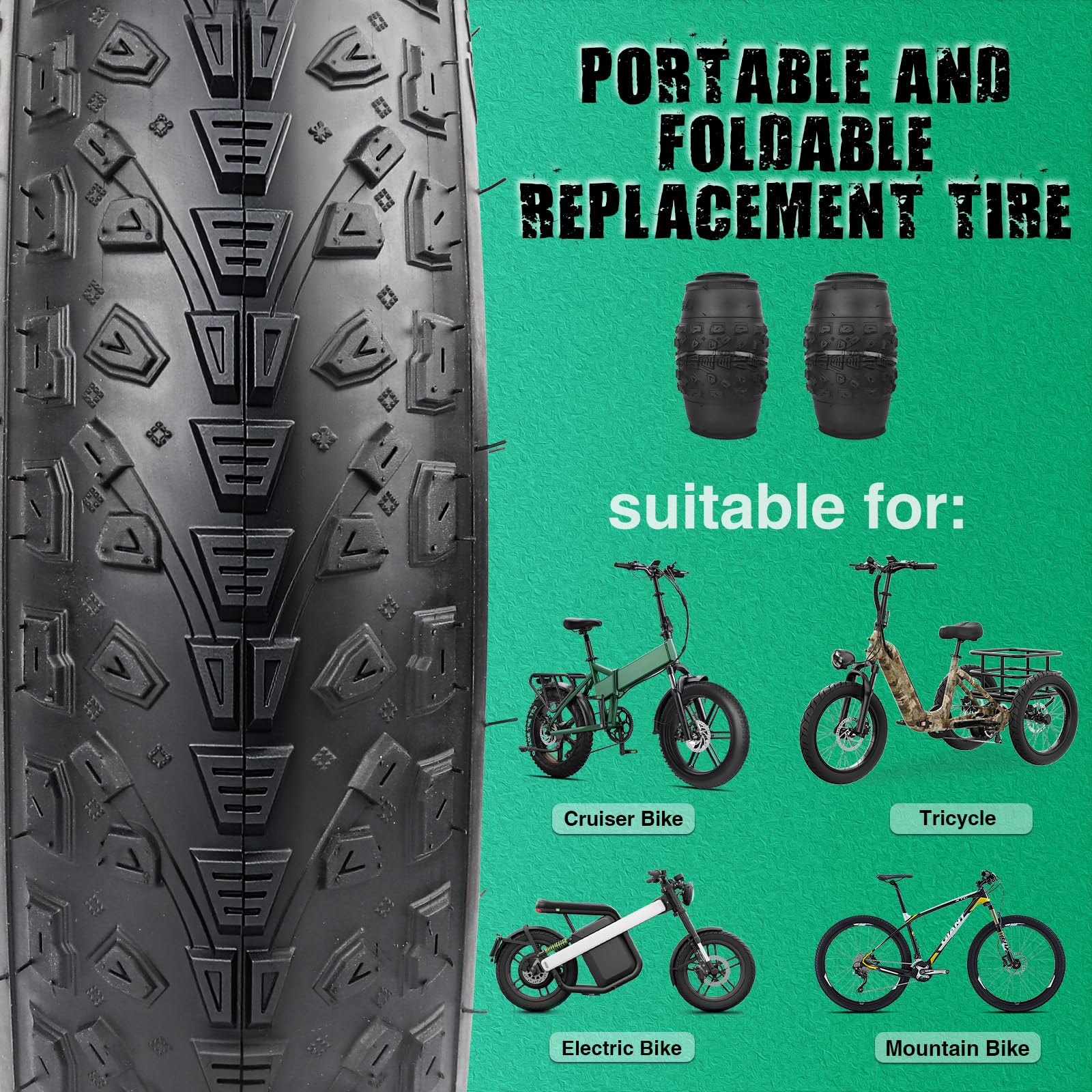 MEGHNA 16/20/26 x 3,0 pollici per bicicletta elettrica compatibile 76-305/76-406/76-559 MTB/Fat Tires/Snow&Electric Bike