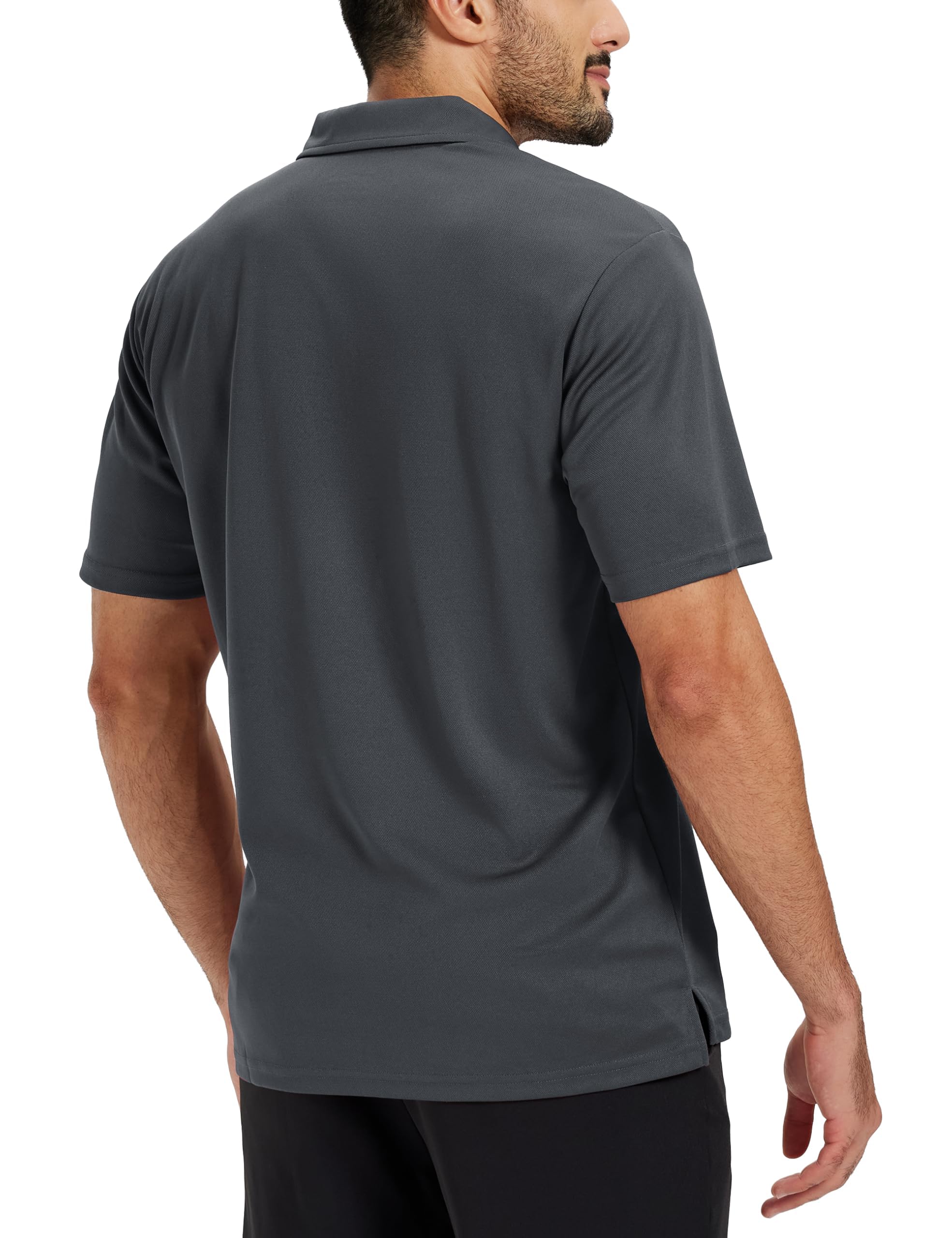 TACVASEN Polo de manga corta para hombre, camiseta funcional para golf, transpirable, de secado rápido