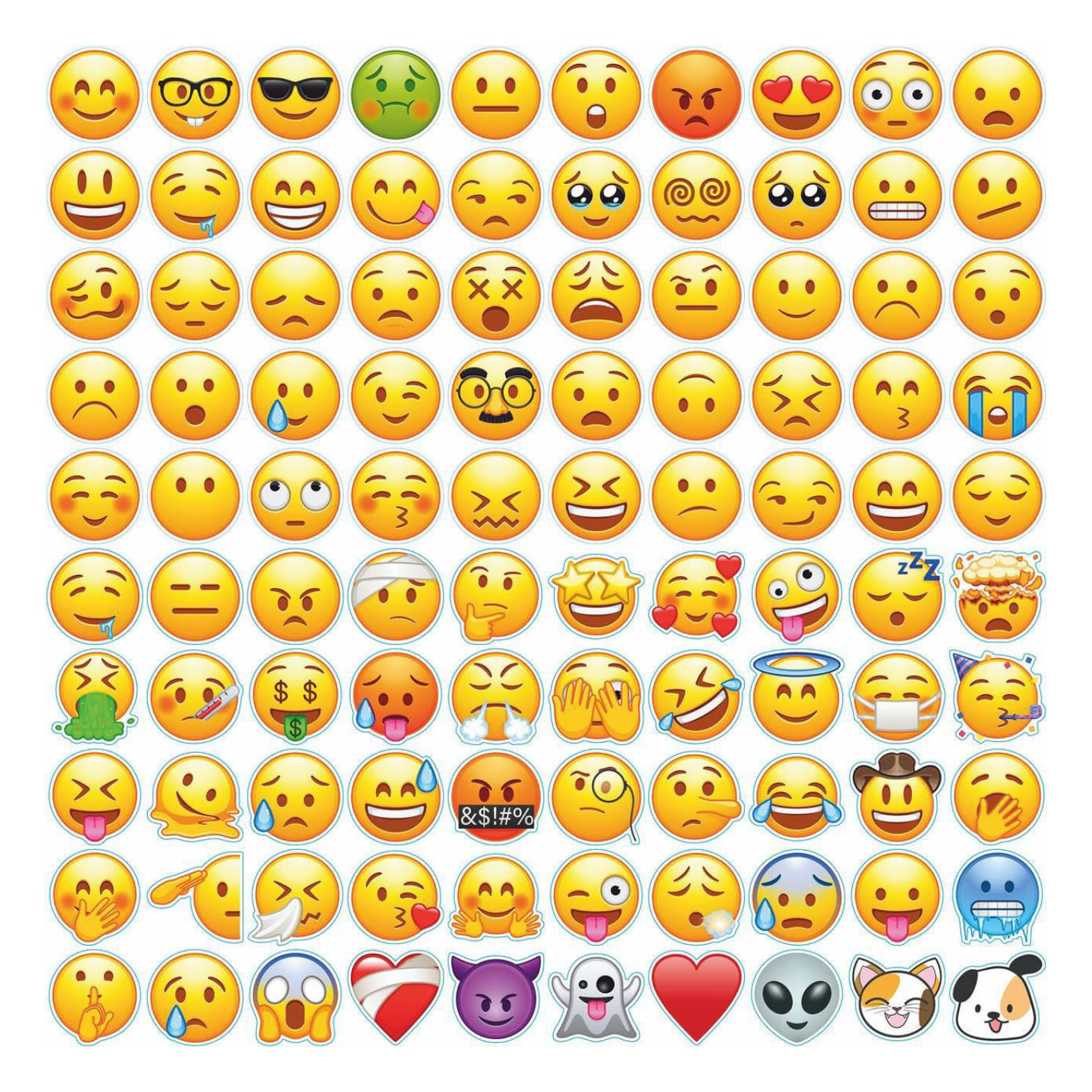 HNTR® Smiley Face Stickers, Classic Smiley, 6 to 8cm - Image 3