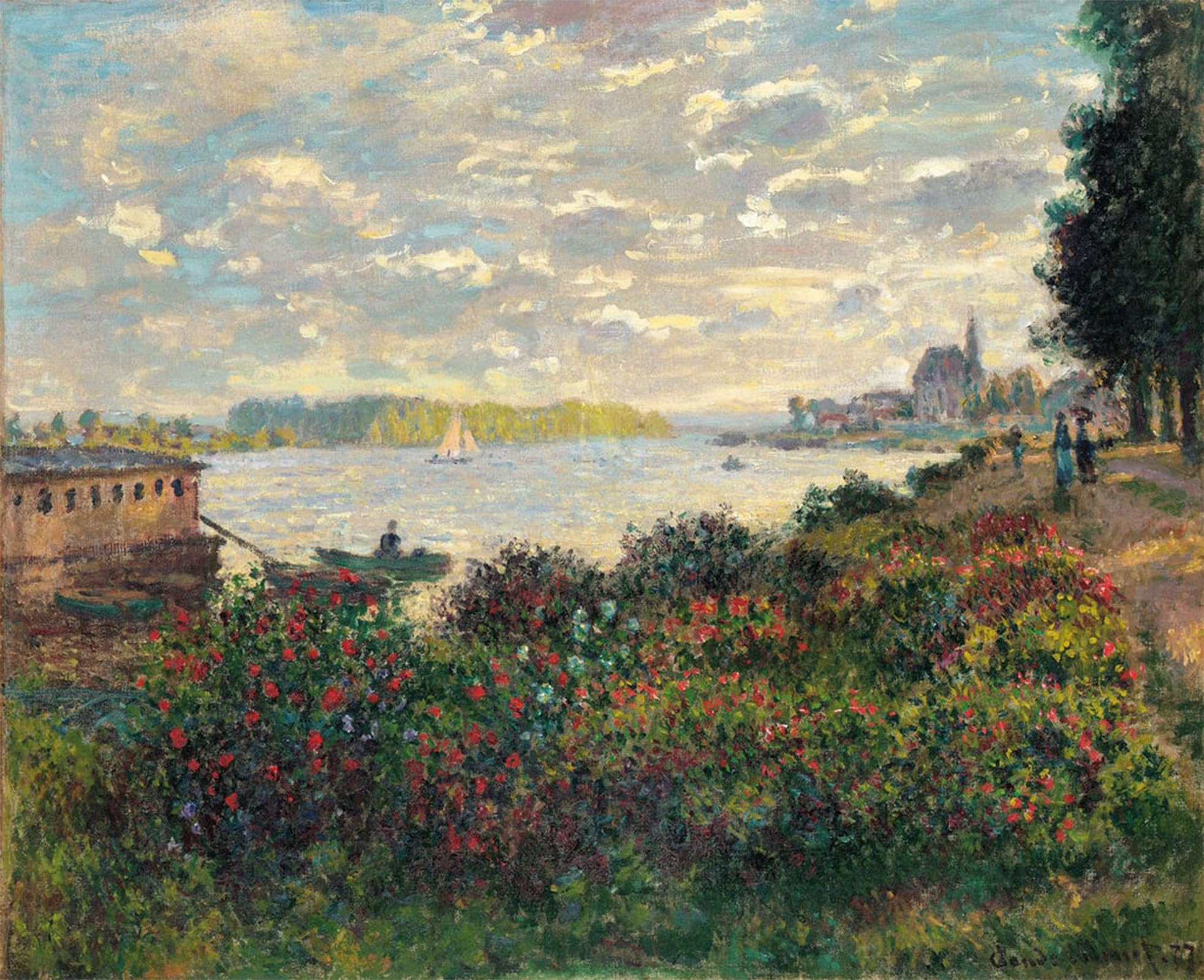POSTERIIk Famous Modern Artwork Art Mural the Seine At Argenteuil by Claude Monet Oil Paintings Pictures for Home Decor 60x90cm
