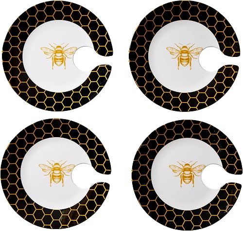 Miniatura 5 de C.R. Gibson Honeycomb Hive Mingling Plate Set, 49 piezas (QAPS3-25361)