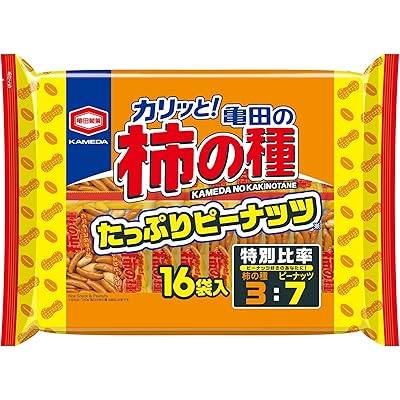 【Amazon.co.jp限定】亀田製菓 亀田の柿の種たっぷりピーナッツ 16袋詰 532g