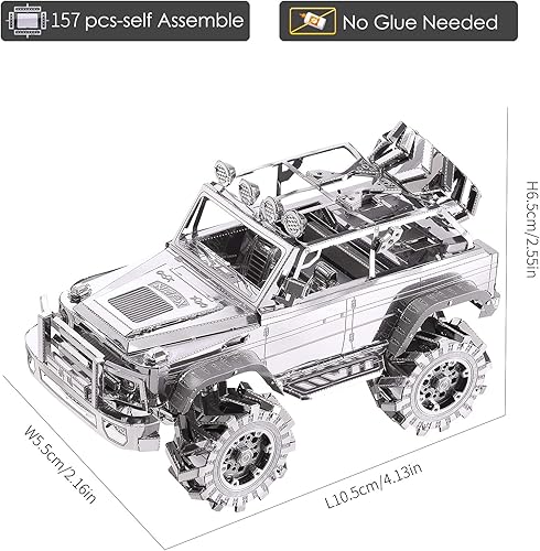 Miniatura 4 de Piececool Rompecabezas de metal 3D, kit de modelo de automóvil, kit de construcción de modelos de automóvil, rompecabezas 3D, rompecabezas 3D, kits