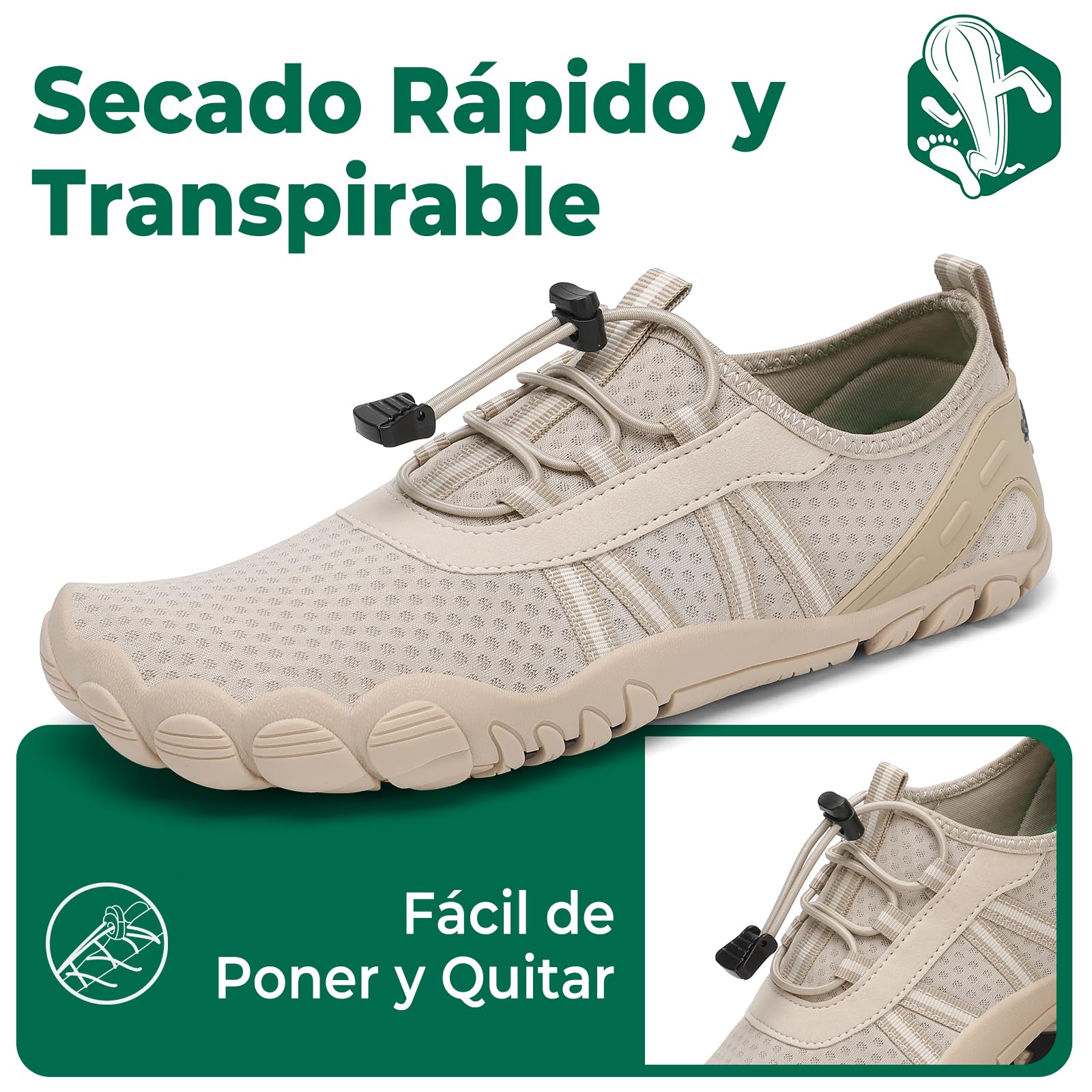 SAGUARO Escarpines Hombre Mujer Secado Rápido Barefoot Zapatillas de Agua Gr.36-48 — view 3