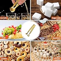 Vista 5 de Pinzas de servir, Anytrp 12 paquetes de pinzas de acero inoxidable para azúcar, pinzas pequeñas de 5.3 pulgadas para cocina, pinzas para servir