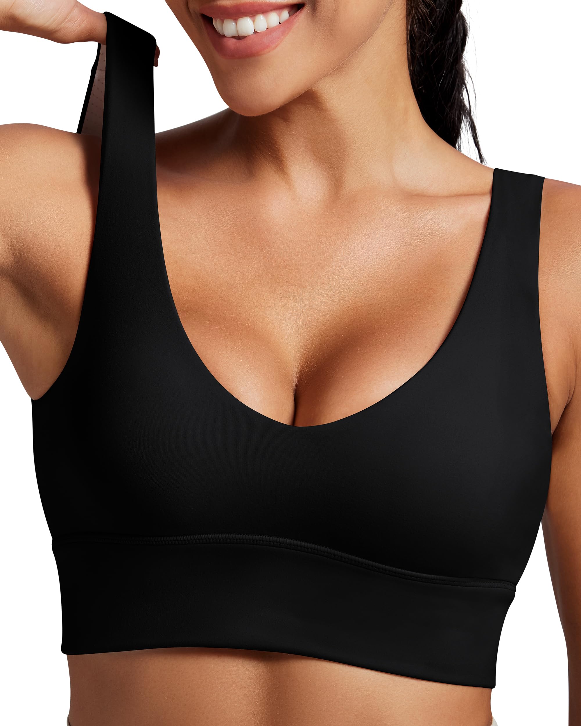 Queenie Ke BareLuxe Sports Bras for Women Padded Medium Support for Yoga Cross Back Strappy Square Neck Workout Tops — view 12
