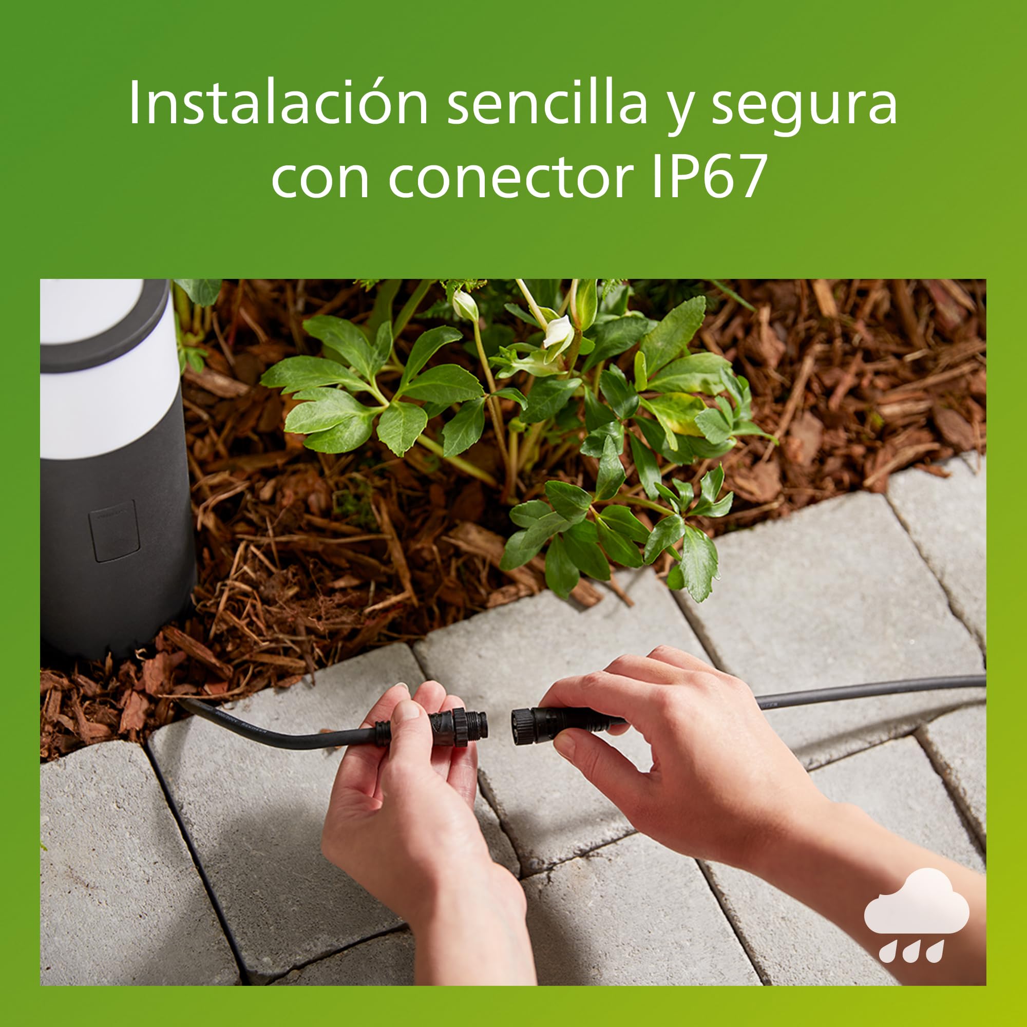 Philips Lighting: Set Luces Led Exterior Iluminación de Camino Purex GardenLink, bajo voltaje, 3x1.5W, negro, 24V, resistente al agua IP67
