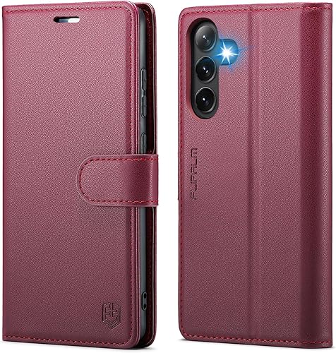 Miniatura 7 de Funda con cartera para Samsung Galaxy S25 FE, soporte para tarjeta de crédito con bloqueo RFID, cubierta protectora a prueba de golpes con patas de