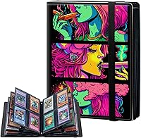 Vista 15 de Carpeta de tarjetas de 4 bolsillos con capacidad para 160 tarjetas, carpeta de álbum de coleccionista de libros de tarjetas para Yugioh, MTG, TCG