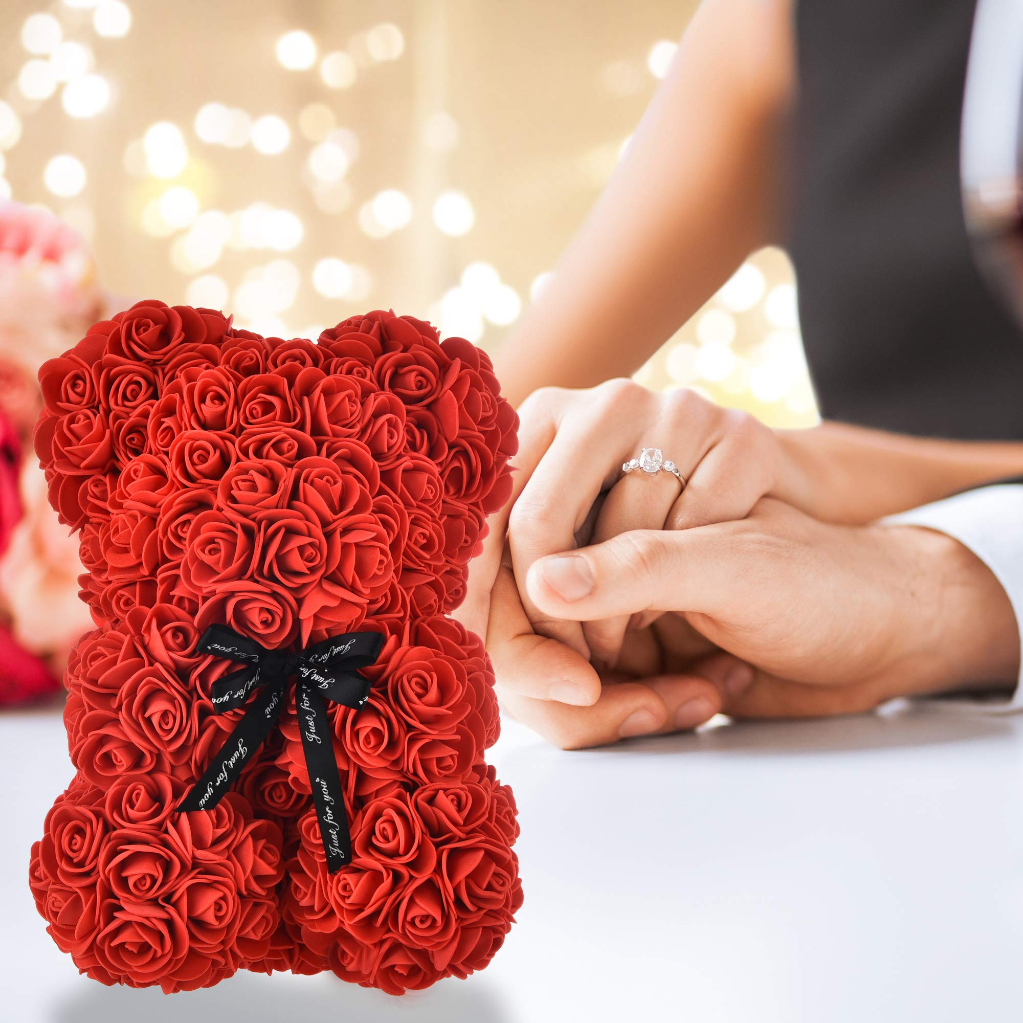 Orsacchiotto Di Rose Rosa Con Scatola – Regalo Romantico Per Mamma, Fidanzata O Moglie – San Valentino, Compleanno, Festa Della Mamma