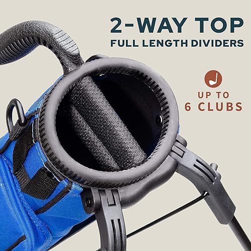 Miniatura 4 de Sunday Golf - Bolsa Sunday Golf ligera con correa y soporte - Fácil de transportar y duradera bolsa de golf Pitch n Putt - Bolsa de golf para el Azul