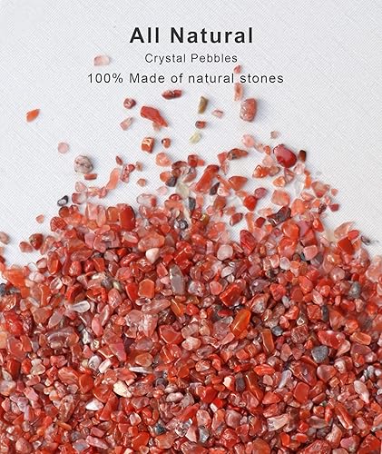Miniatura 2 de Piedras pulidas rojas de 2.7 libras, piezas trituradas de cristal de cuarzo natural, pequeños trozos de grava, cactus suculento, bonsái, aderezo,