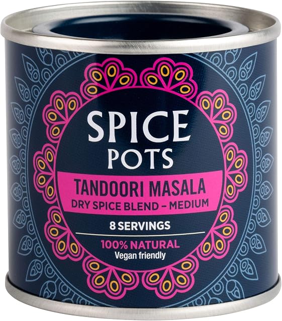 Spice Pots Tandoori Masala Curry Powder - 100% Natural - Sugar Free - Gluten Free - Vegan - Indian Meals - Indian Curries - Curry Gifts for Men - 40g