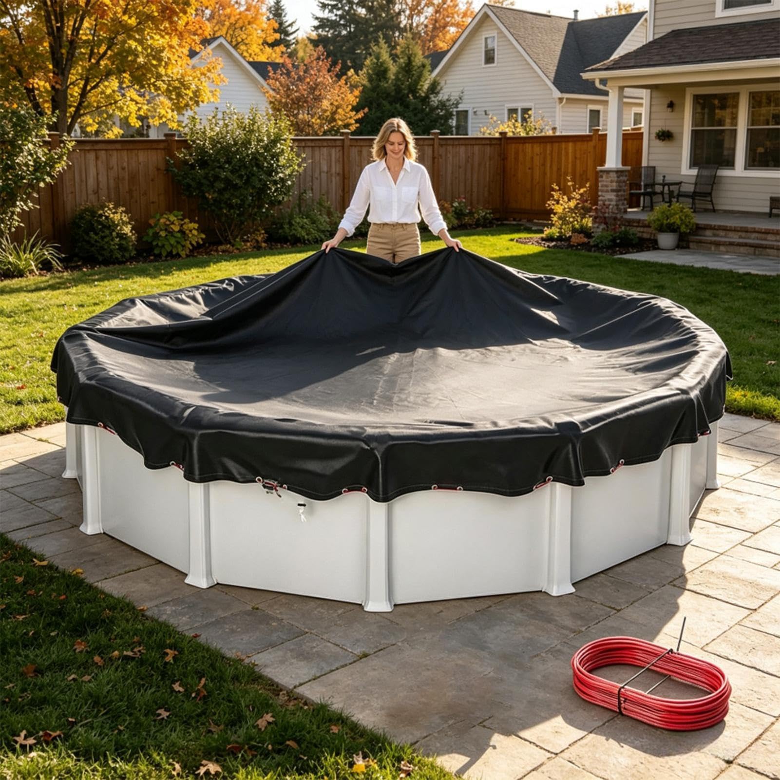 Cubierta para Piscina Cubierta Plegable Protección Impermeable Antipolvo