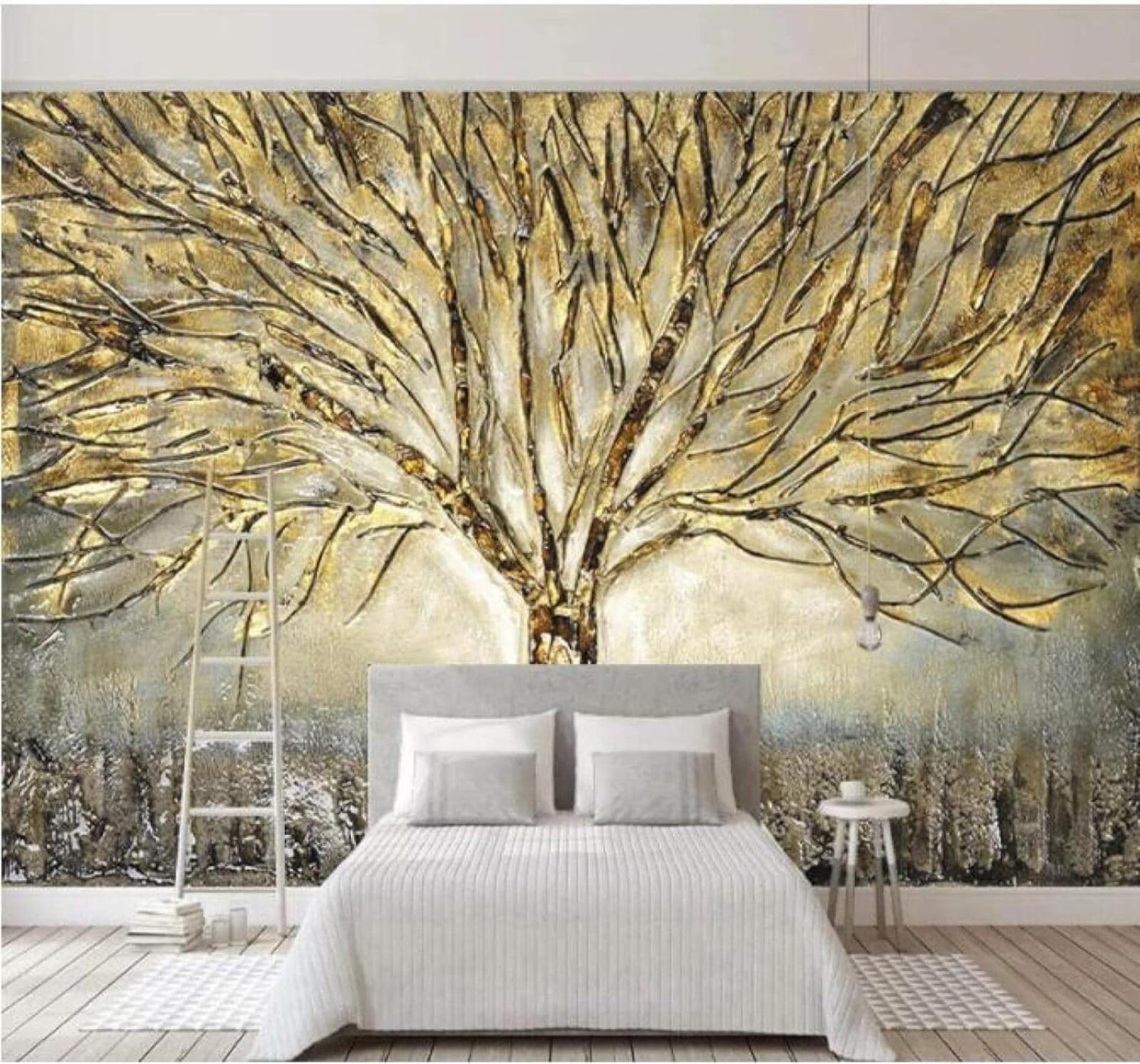 XLMING Abstract Art Relief Trees Individuality 3D Wallpaper Luxury Home Dining Decor Paste Sofa Living Room The Wall for Bedroom Mural-250cm×170cm