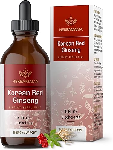 HERBAMAMA Panax - Tintura de raíz de ginseng – Apoyo inmunológico y general con suplemento de ginseng rojo coreano – Gotas de hierbas veganas, sin