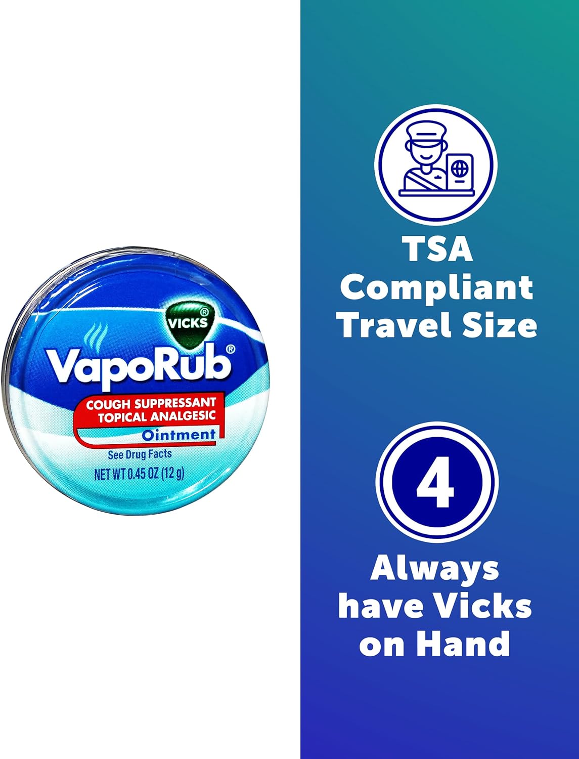 Ballard Products Vicks VapoRub Ungüento supresor de la tos – Paquete de