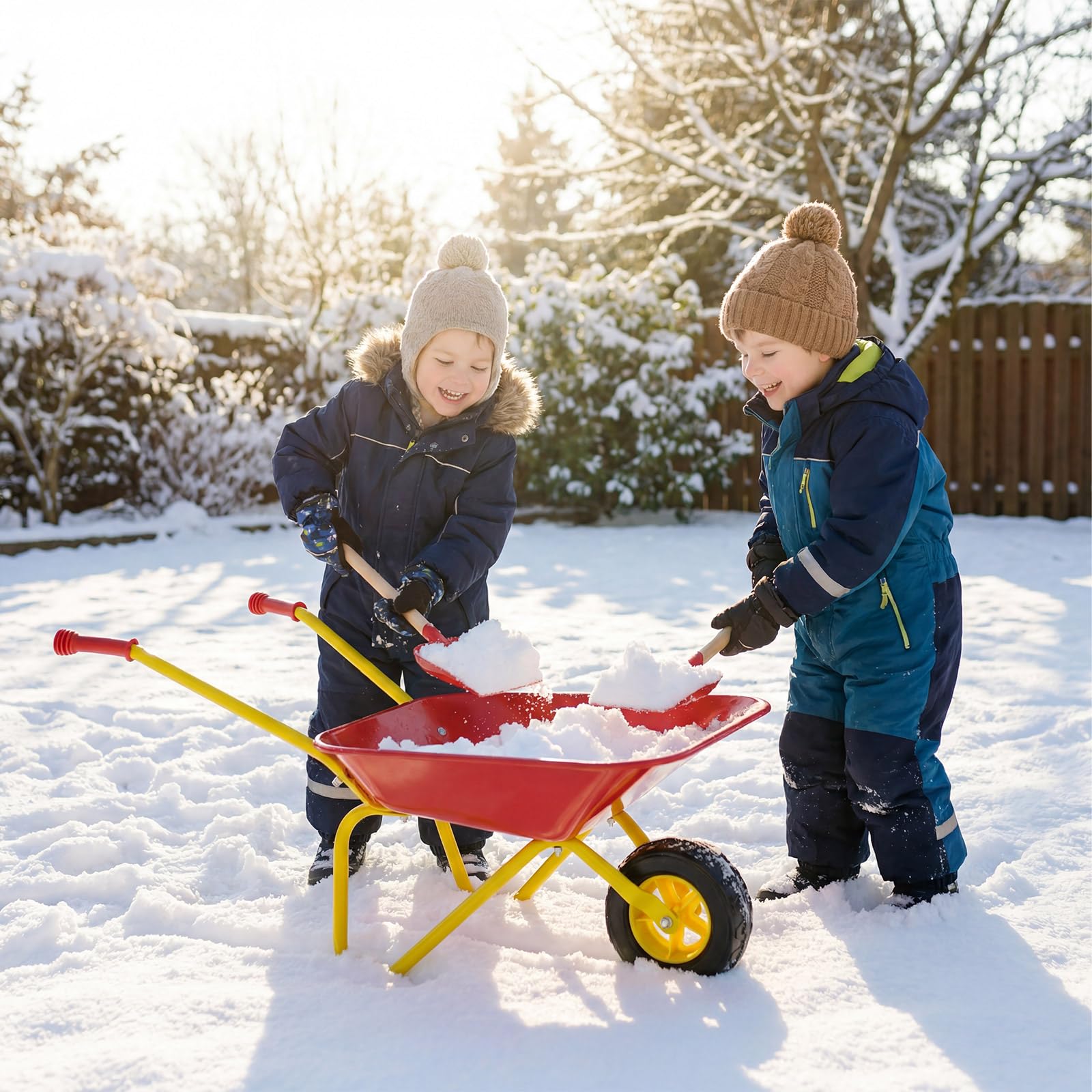 COSTWAY Brouette Enfant en Métal, Brouette Jardin Enfant avec Structure Métallique et Pneus Tout-Terrain, Idéal pour Jardin et Bac à Sable, Charge 15kg à Partir de 3 Ans, 78x45x36cm (Rouge)