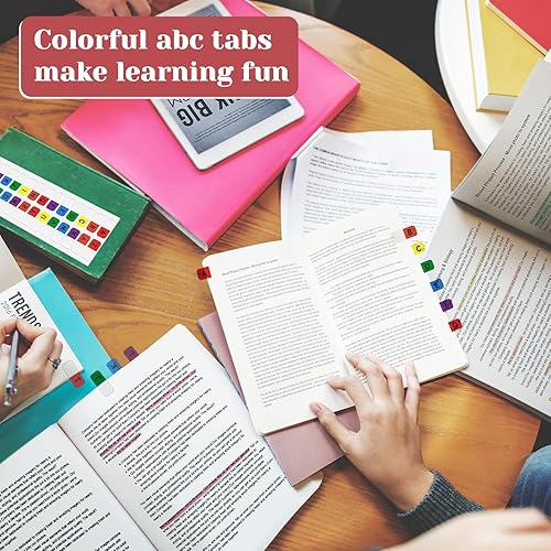 Miniatura 6 de Pestañas A-Z, pestañas adhesivas del alfabeto, pestañas de letras autoadhesivas de colores, fichas de índice alfabético pequeñas para cuadernos,