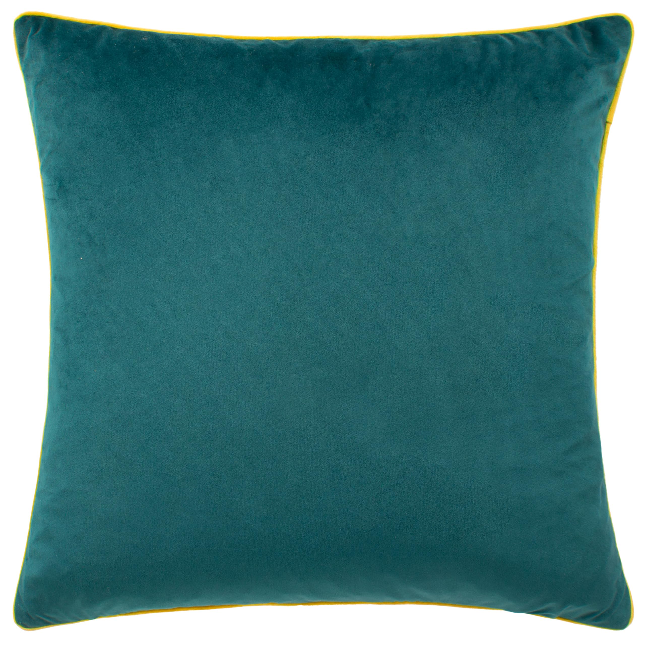 furn. Meridian Cushion Cover – Luxury Contrast Piped Velvet Decorative Case (Teal/Cylon - 45x45cm)