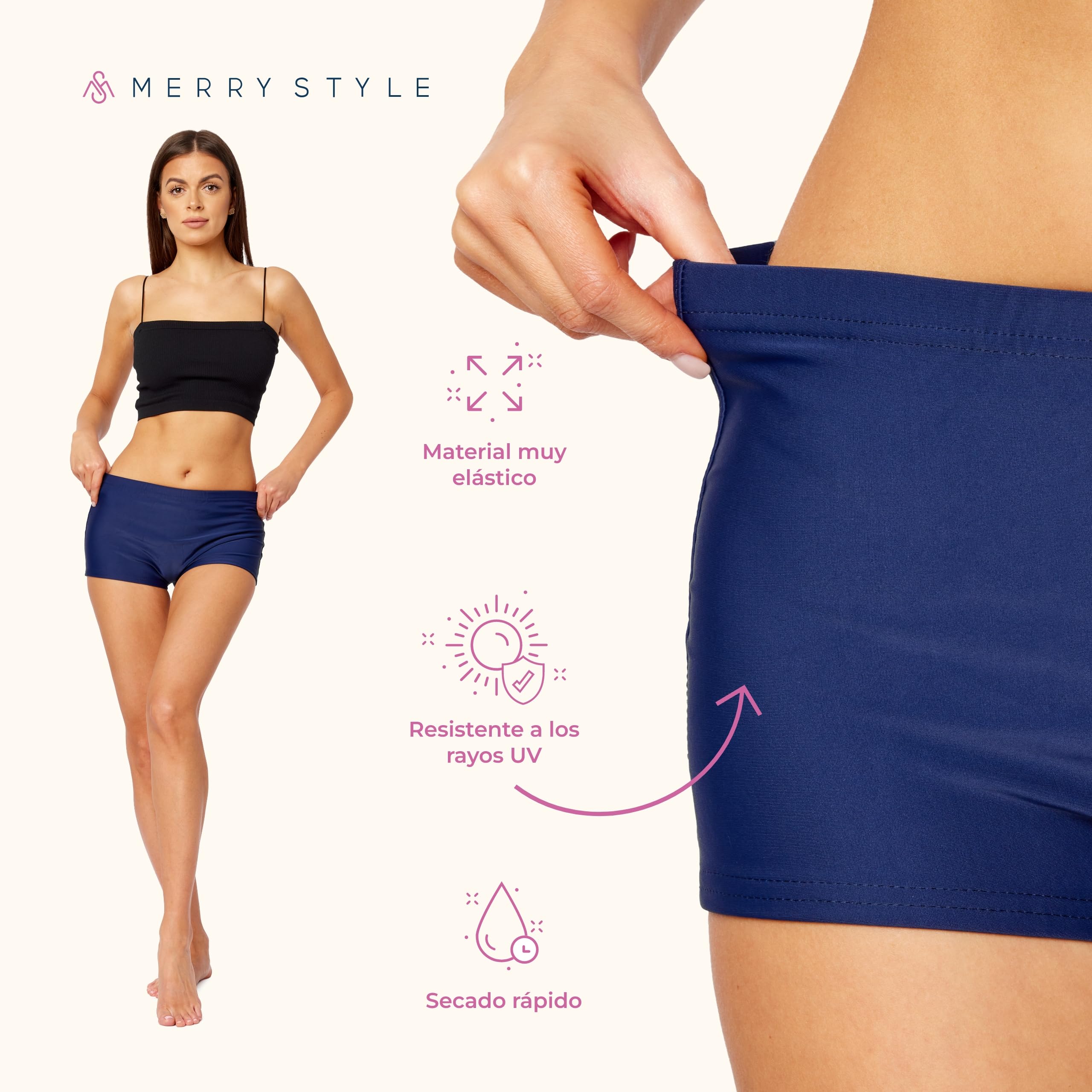 Merry Style Shorts Bañadores Deportivos para Mujer Trajes de Baño Shorts de Natación Bikini para Playa Piscina Deporte Bragas Modelo L23L1 — view 4