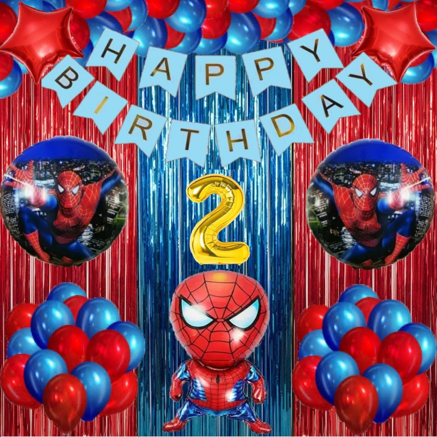 urban classicUrban Classic SM Happy Birthday Decoration theme kittheme Happy Birthday Decoration kit for Boys and Gilrs (2nd Birthday)