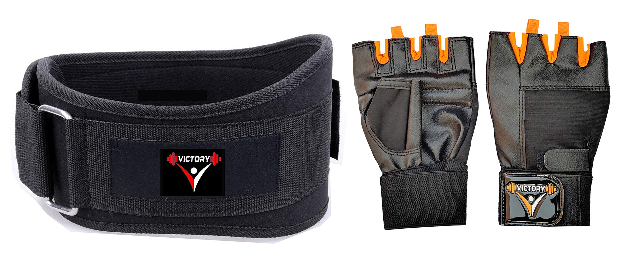 VICTORY Fitness Combo 4.5’’ Inch Wide Weightlifting Gym Belt Back Support & Abdomen Support Weight Lifting Gym Glove Orange (Large (34"-36")) (B085GHXS7W) Amazon Price History, Amazon Price Tracker