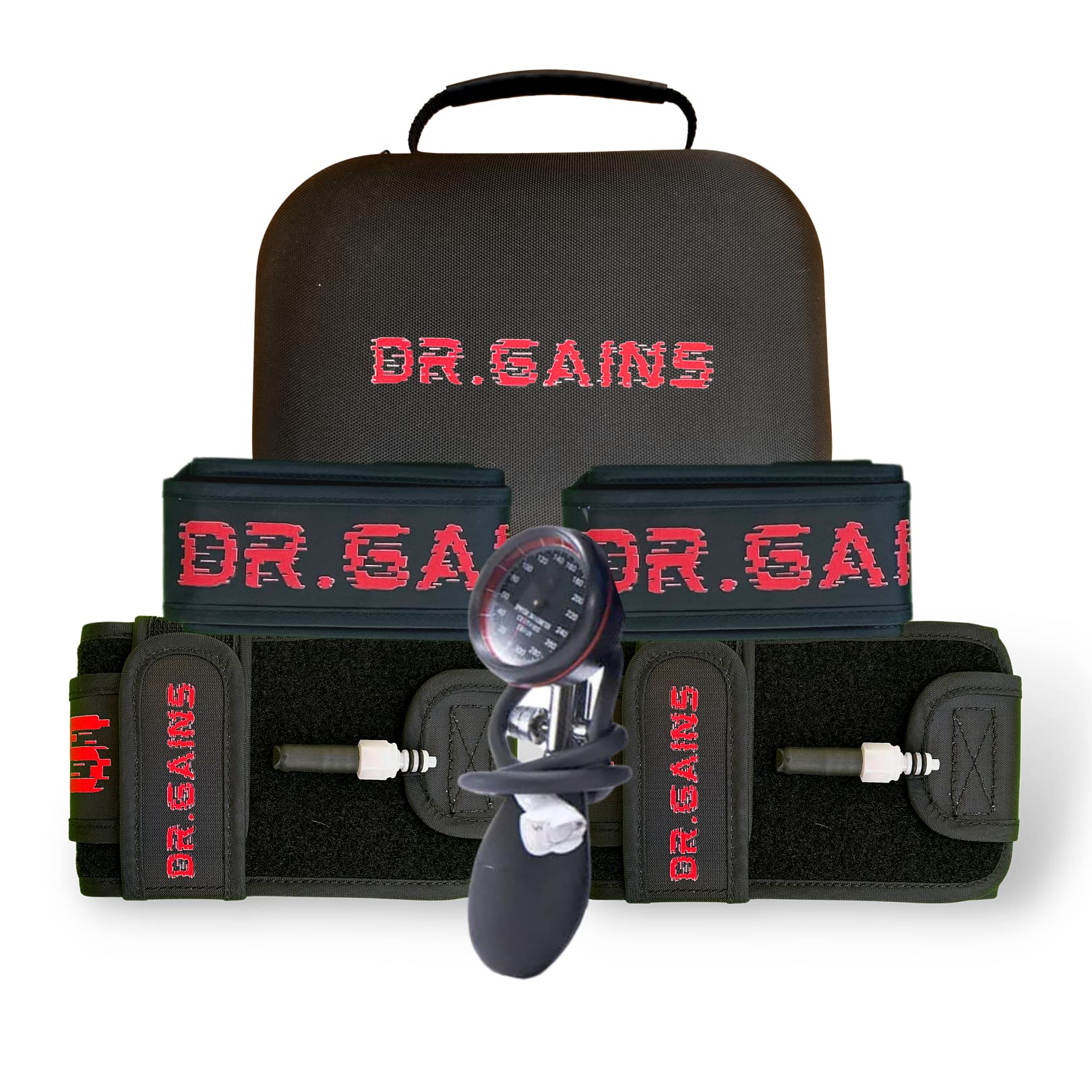 Blood Flow Restriction Bands Occlusion Training Weight Lifting (PRO Inflatable (Full Set - Upper & Lower Body), Black, Adult (Unisex))