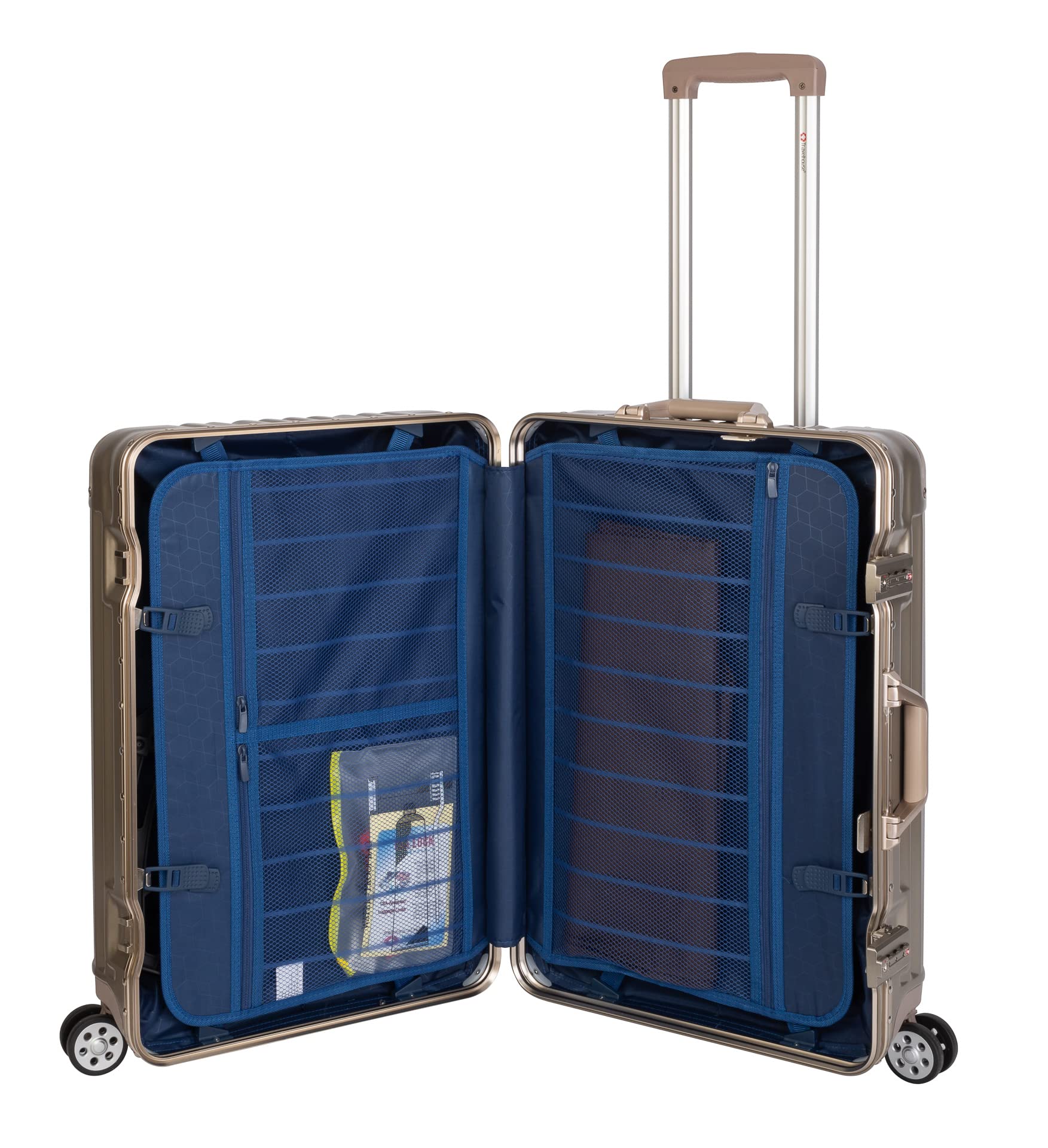 Travelhouse London T1169 Valise rigide à roulettes avec cadre en aluminium Différentes tailles et couleurs, or, Mittelgroßer Koffer