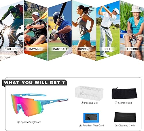 Miniatura 6 de Gafas de sol deportivas polarizadas para hombres y mujeres, jóvenes, béisbol, pesca, correr, ciclismo, golf, senderismo, TAC