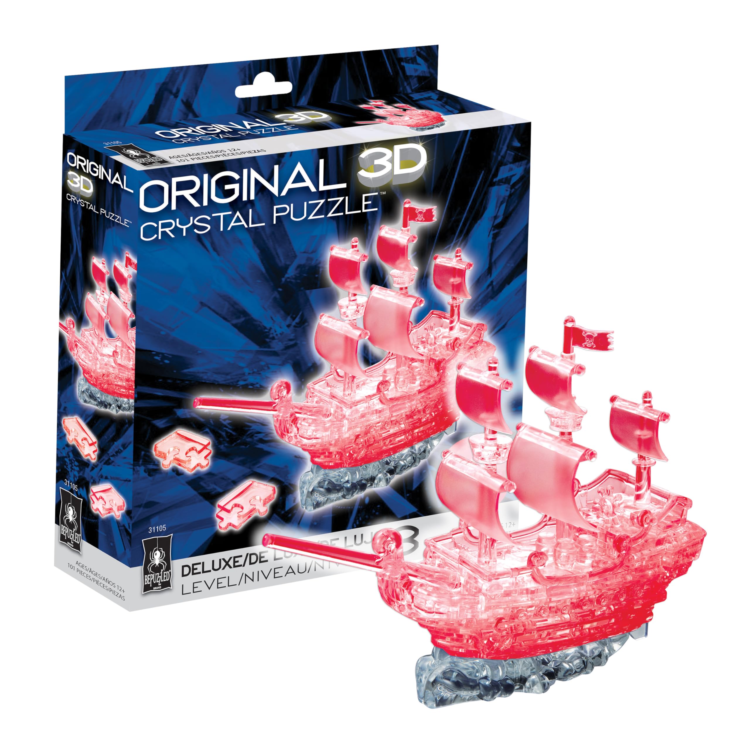 Amazon | BePuzzled、海賊船デラックスオリジナル3Dクリスタルパズル