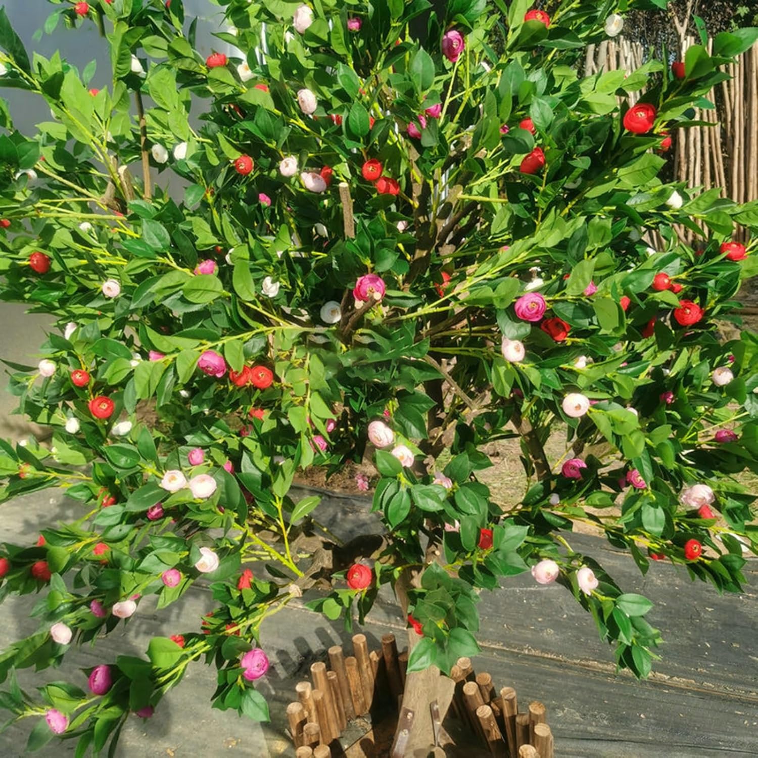 Artificial Tabletop Fruit Grove - Mini Fake Potted Bonsai Set, Vibrant Kitchen Decor, Gift for Gardener, Senior, Durable Plastic Construction(1.8mx1.8m)