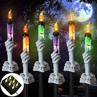 Lot De 6 Lanternes Solaires Citrouille Halloween - Déco De Jardin étanche - Lumière Automatique Soir