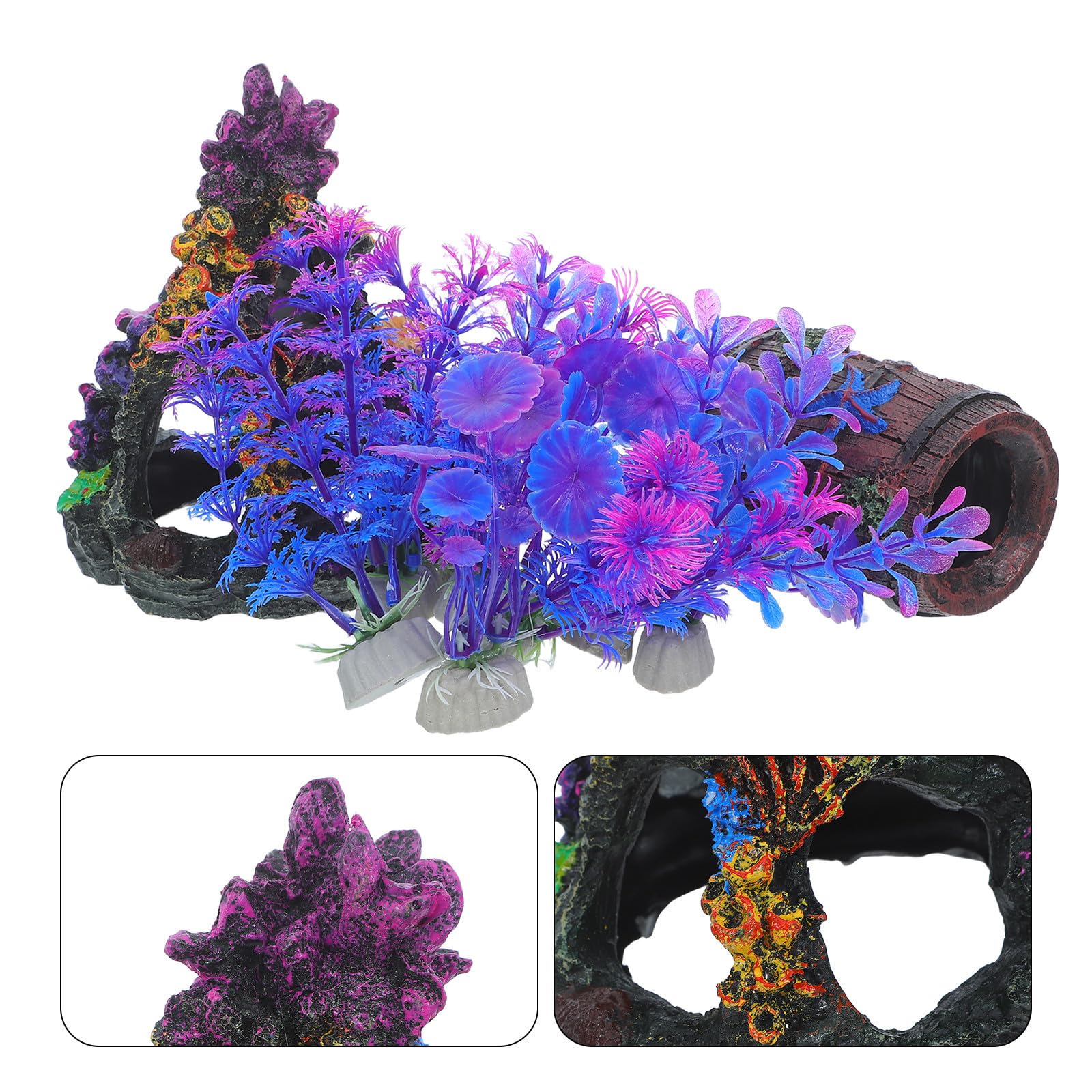 jojofuny Decoración para Acuario Plantas y Arrecifes de Coral Simulados, Resina y PVC, 10 Piezas, Fácil Mantenimiento Necesidad de Luz para Decoración de Peceras