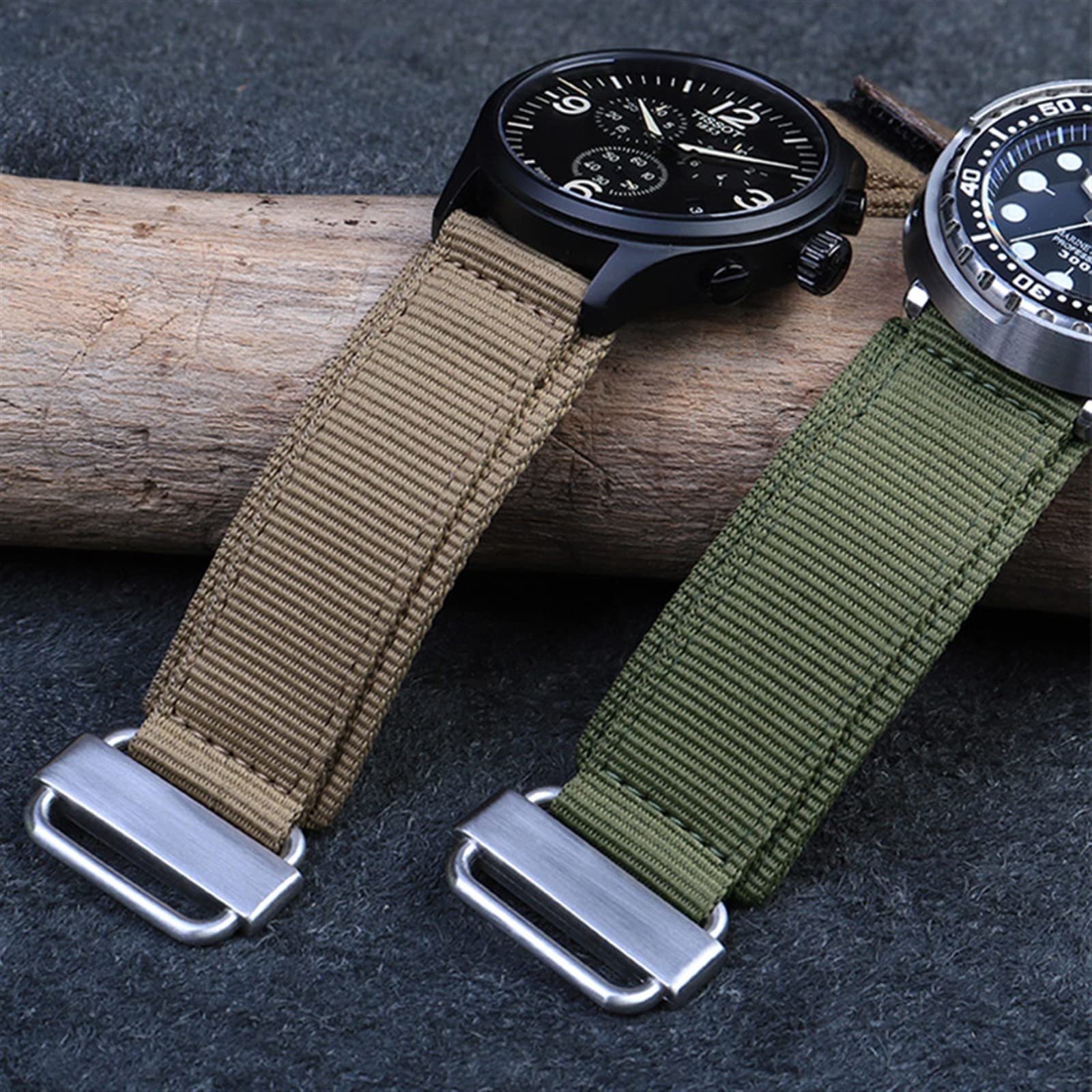 Correa de Reloj de Nailon de 22mm y 24mm para Tudor BR, Cierre de Gancho y Bucle, Correa Deportiva con Hebilla de Acero, Negro y Azul