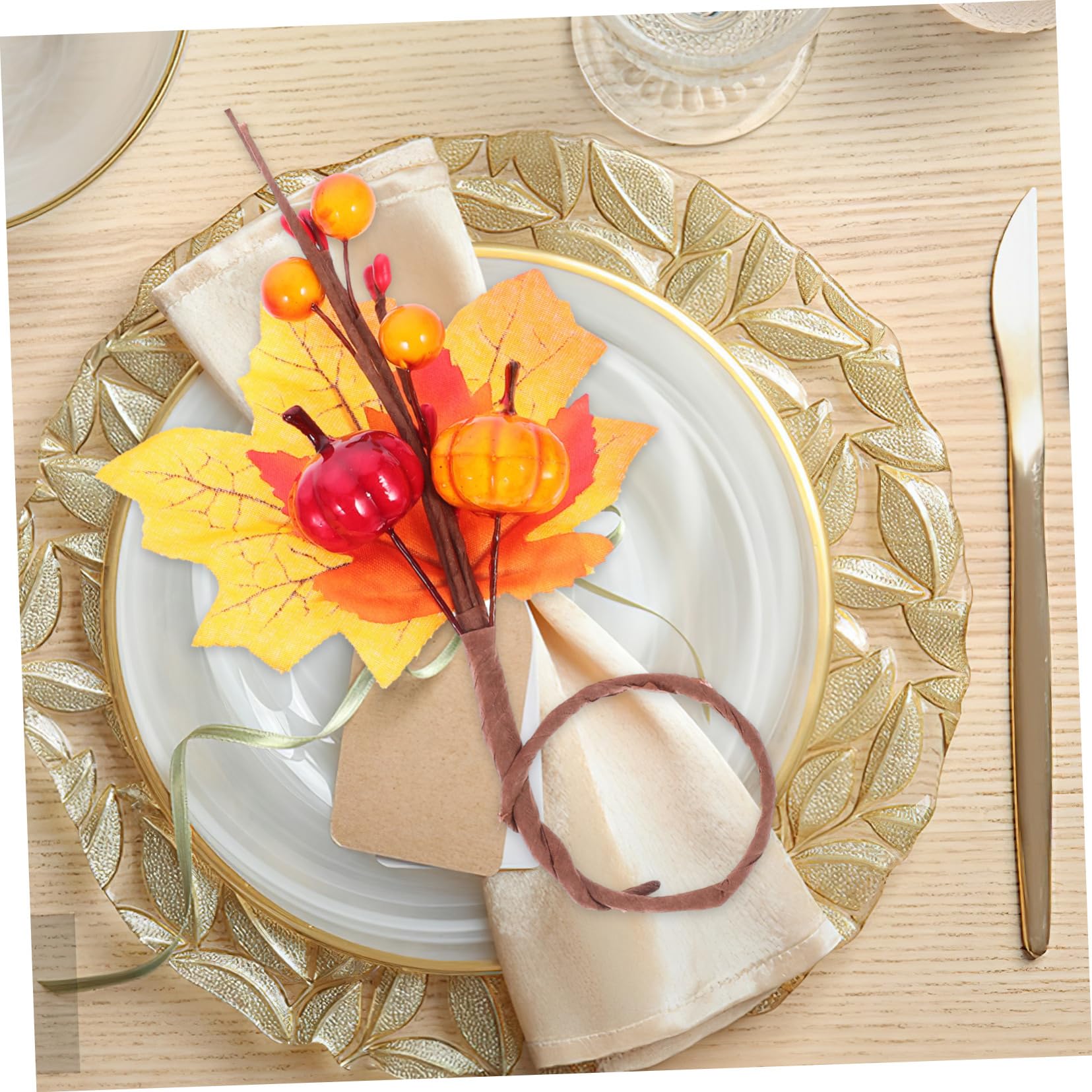 Herbst-serviettenringe-Set 12 Serviettenhalter in Ahornblatt- für Thanksgiving