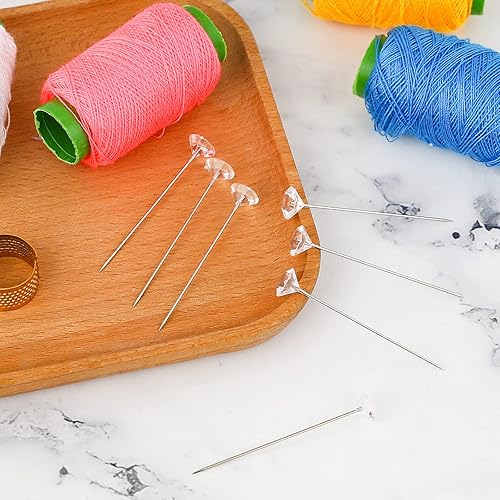 Miniatura 6 de 100 alfileres de cristal para ramo de flores de 1.5 pulgadas, alfileres rectos transparentes con diamantes de imitación para arreglos florales,