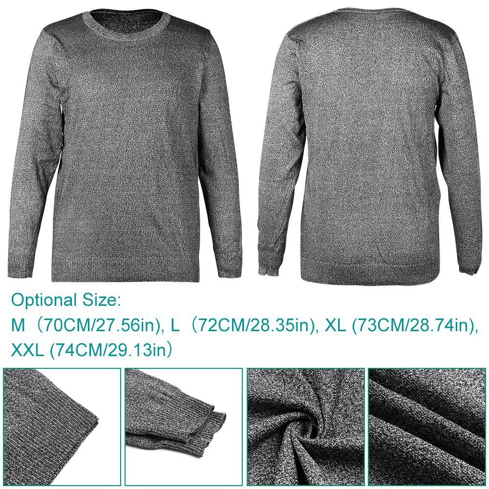 Long Sleeve Shirt, Round Neck Long Sleeve Cut Resistant Anti Slash Clothes Level 5 Protective Equipment for Safety Work(M) - Image 4