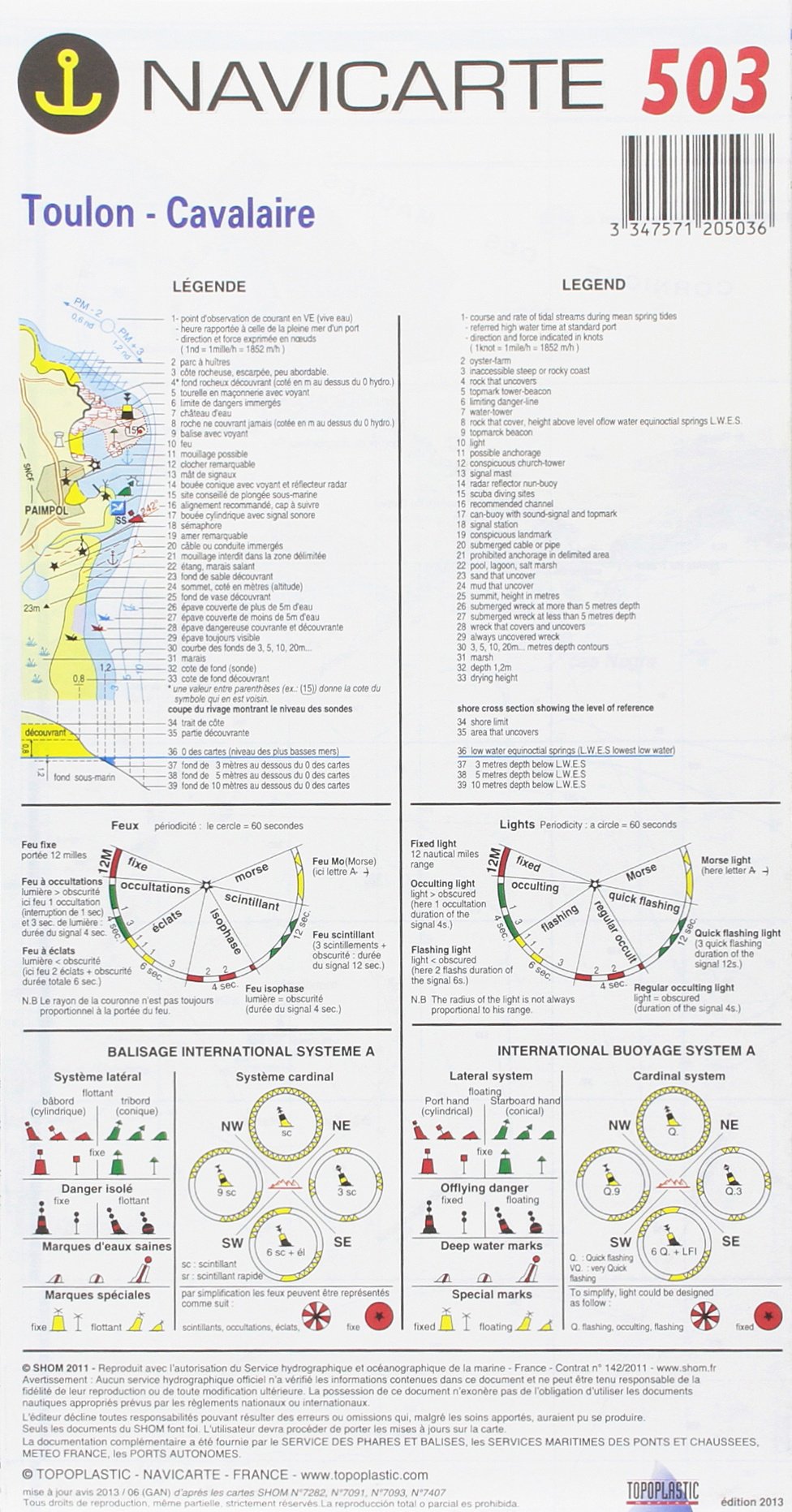 Carte marine : Toulon - Cavalaire