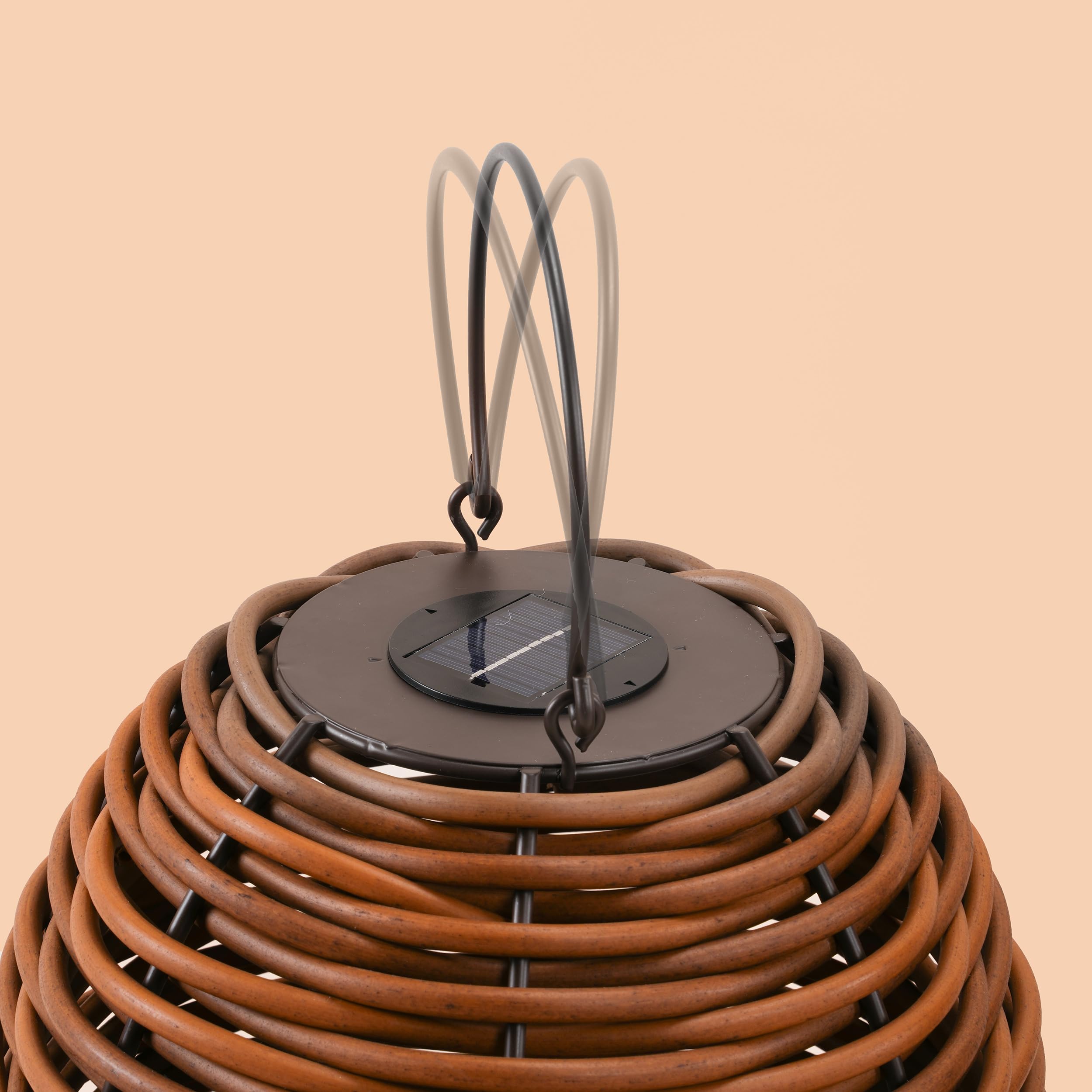 Esotec Solar Windlicht Rattan Gartenlaterne Victoria 30 Außenleuchte 102278