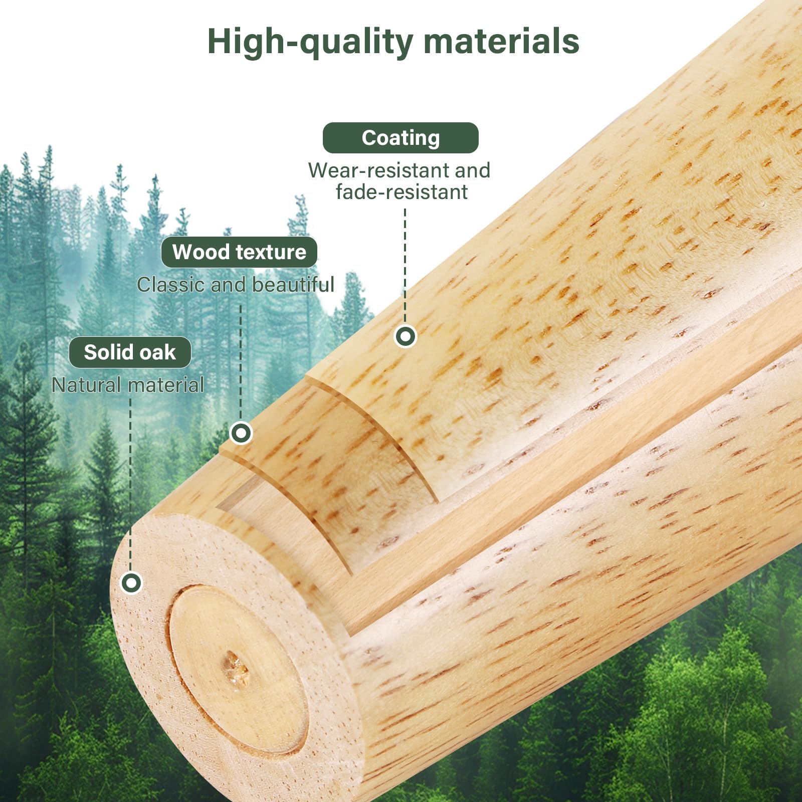 Zocipro 4Pcs Wooden Furniture Legs, 12cm Solid Wood Replacement Sofa Legs Straight Cone Furniture Feet - Image 3