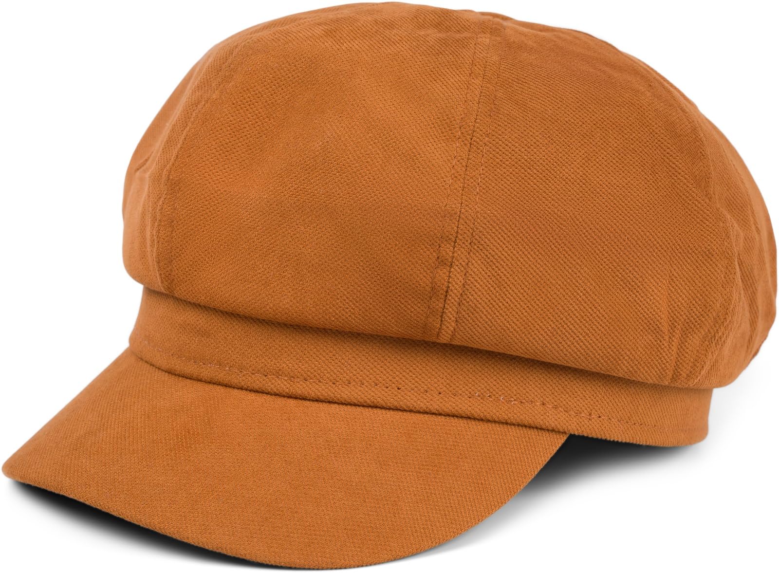styleBREAKER Ladies Balloon Cap in Soft Fabric, Peaked Cap Vintage Style, Bakerboy Slider Cap, Newsboy Cap 04023086, Colour:Cognac
