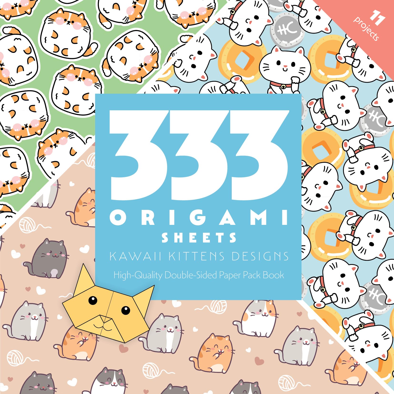 333 Origami Sheets Kawaii Kittens Designs: High-Quality Double-Sided Paper Pack