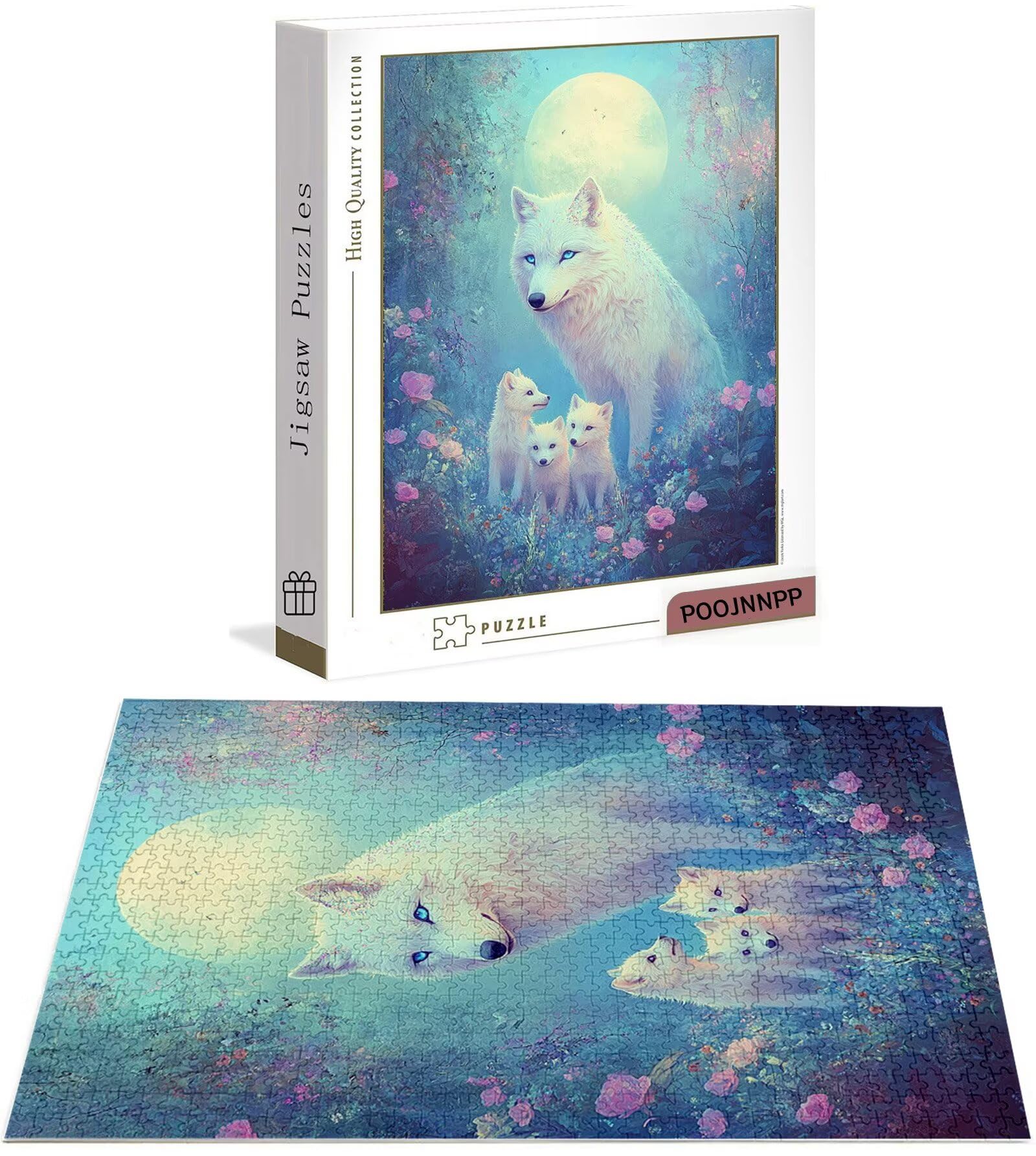 Puzzle 6000 Pezzi per Adulti e Ragazzi, 3 4 5 Anni Puzzle Luna 6 7 8 Anni Giochi Educativi Sostenibili Con Motivi Per Adulti Da Gioco in Legno Di Alta Qualità Jigsaw Lupo per Gioco Familiare B-8460