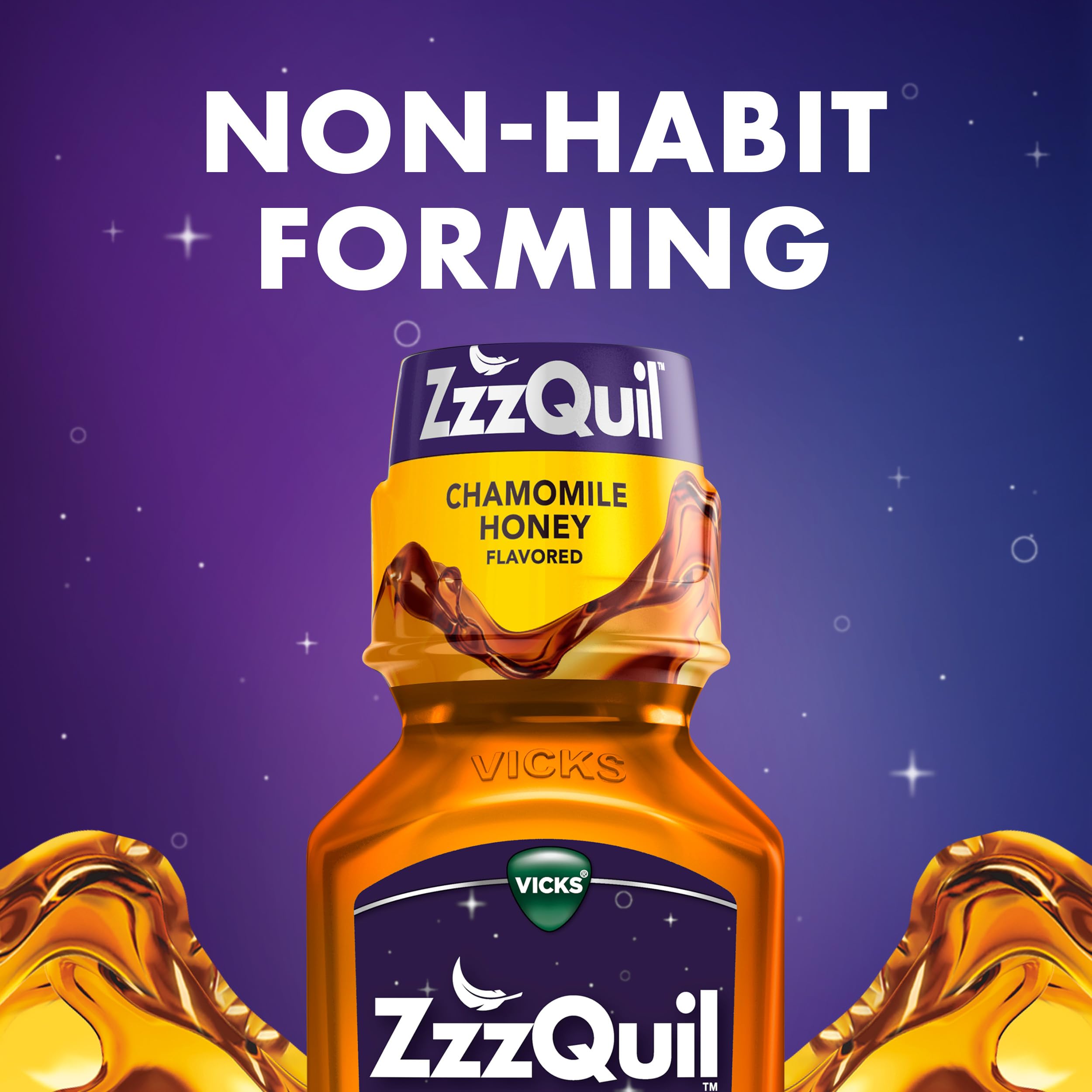 ZzzQuil Liquid Sleep Aid, Soothing Sleep, Diphenhydramine 50mg HCl, Chamomile Honey Flavored, Nighttime Sleep Aid Liquid, Sleep Aids for Adults, 2 Pack, 24 FL OZ — Amazon image 5