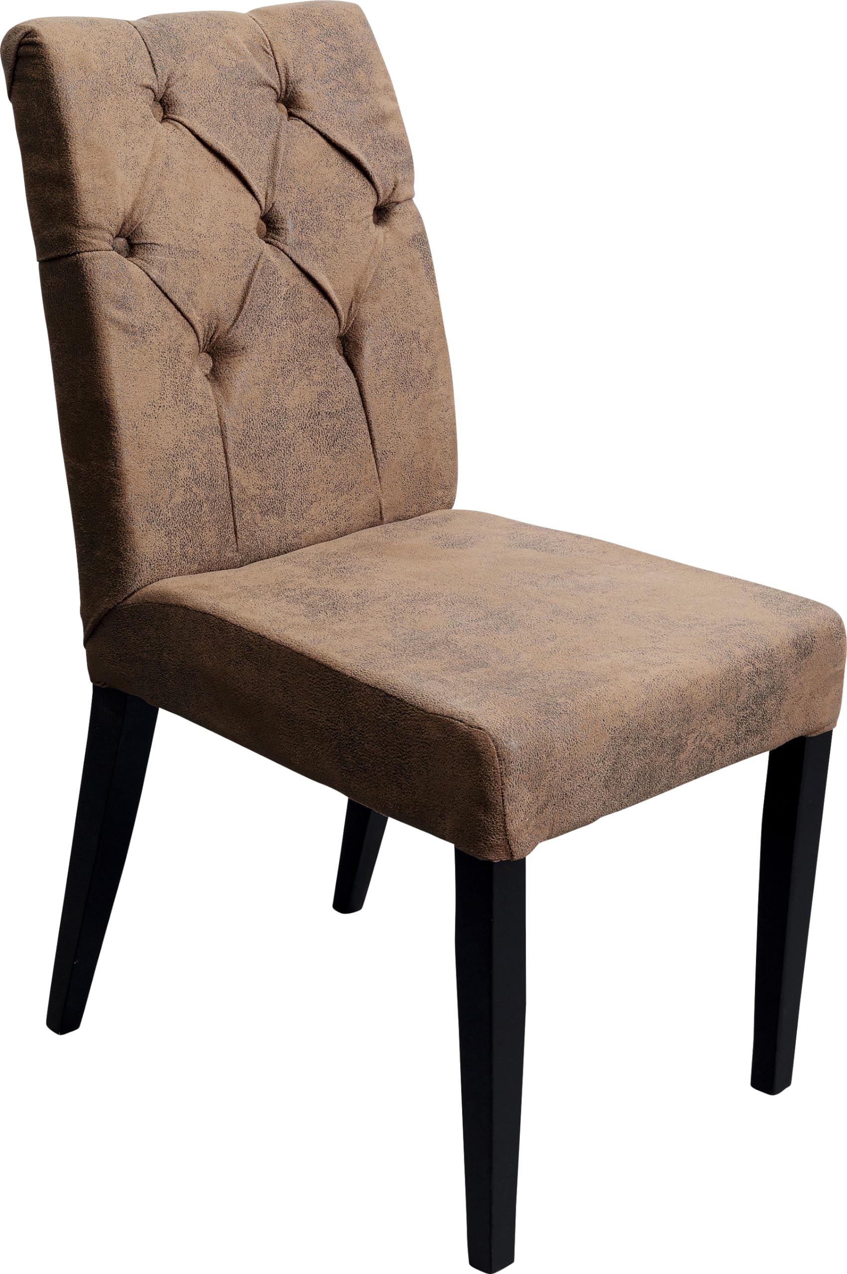 Kare Design Chaise Casual Buttons Vintage, Marron, Aspect Cuir, Moderne, Chaise salle a Manger, Maison, Salon, Cuisine, 90x45x58 cm (H/L/P)