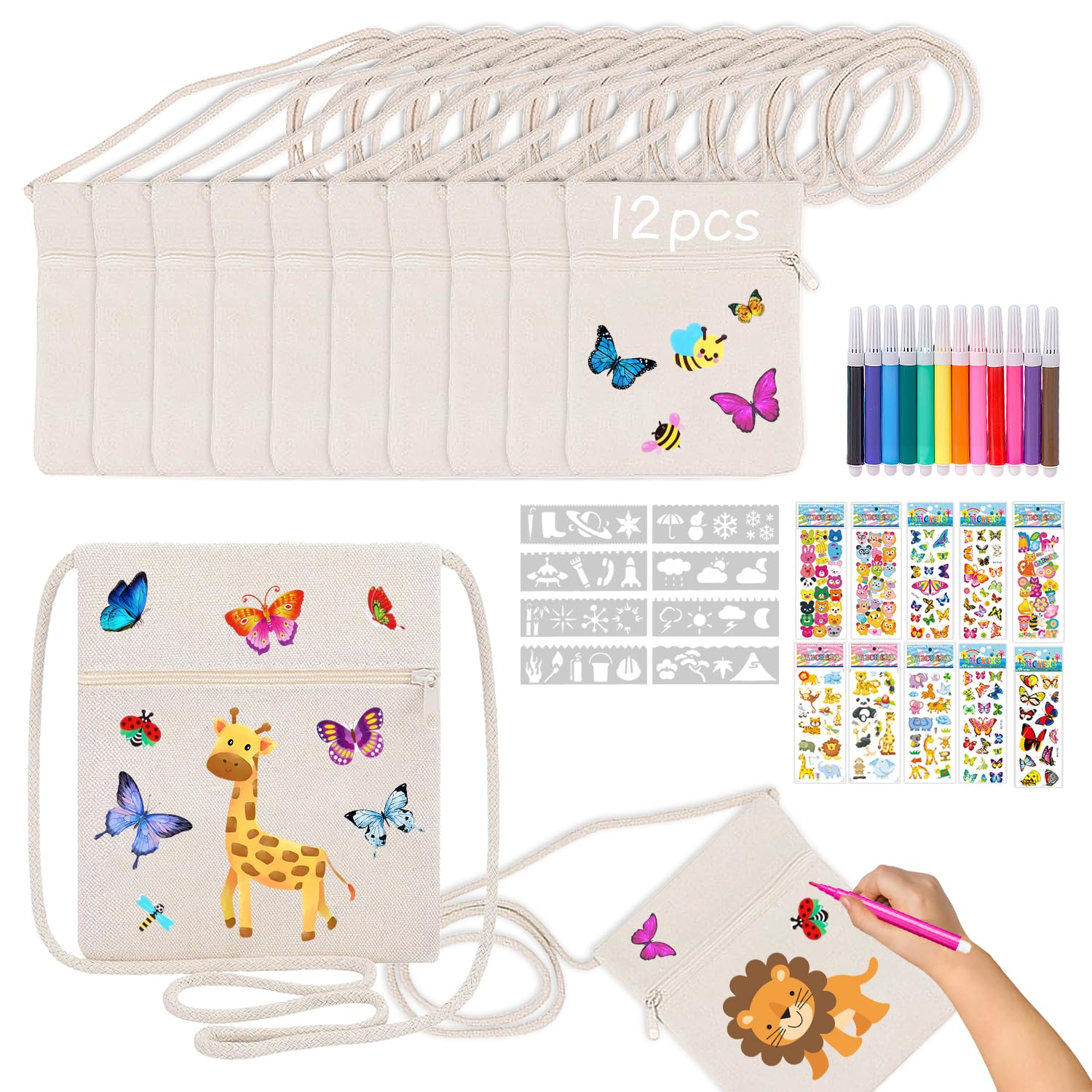 Suynauetev 12 Piezas Bolsas Tela para Pintar Bolsas De Tela Ppara Pintar Bolsa Tela para Pintar Bolsa De Tela para Pintar para Actividades De Diseño Creativo Como Regalos Navideños Variados